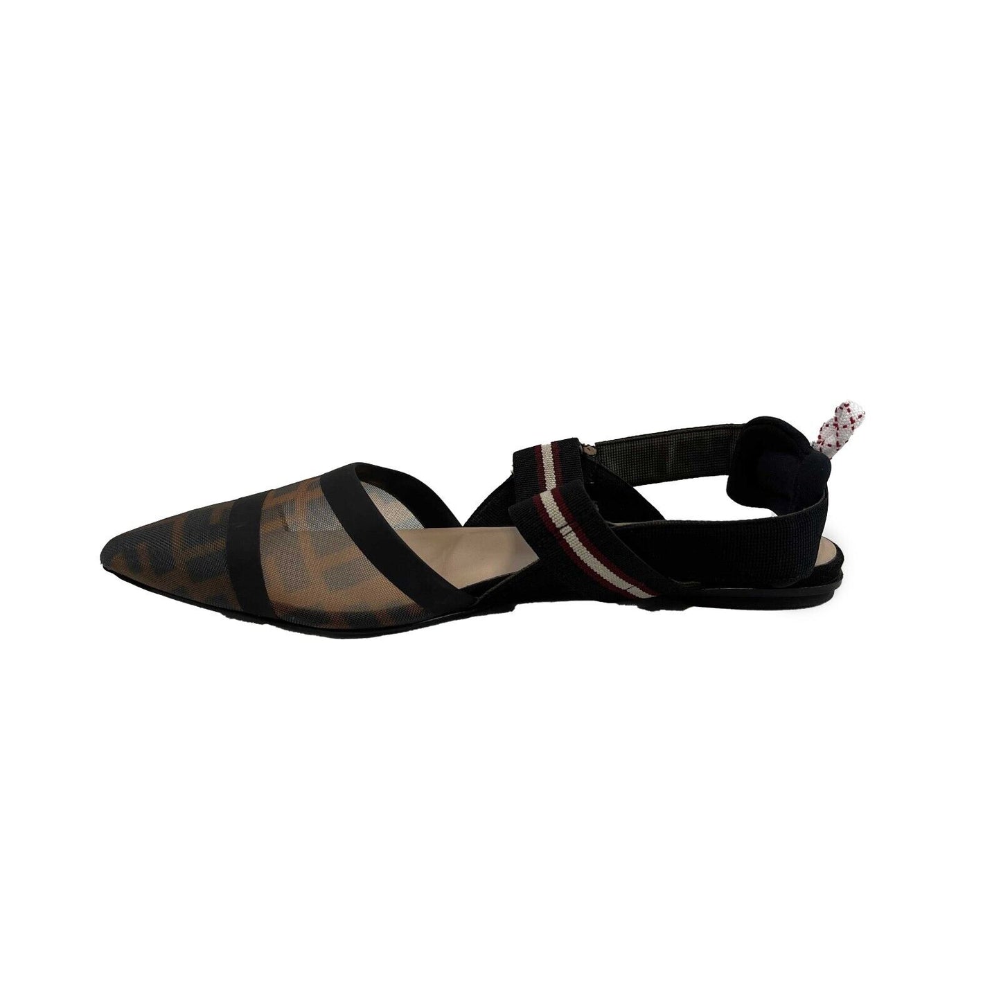 Fendi Colibrì Multicolor Tech Mesh Medium-Heel Slingbacks Brown 38 USS 8 Shoes