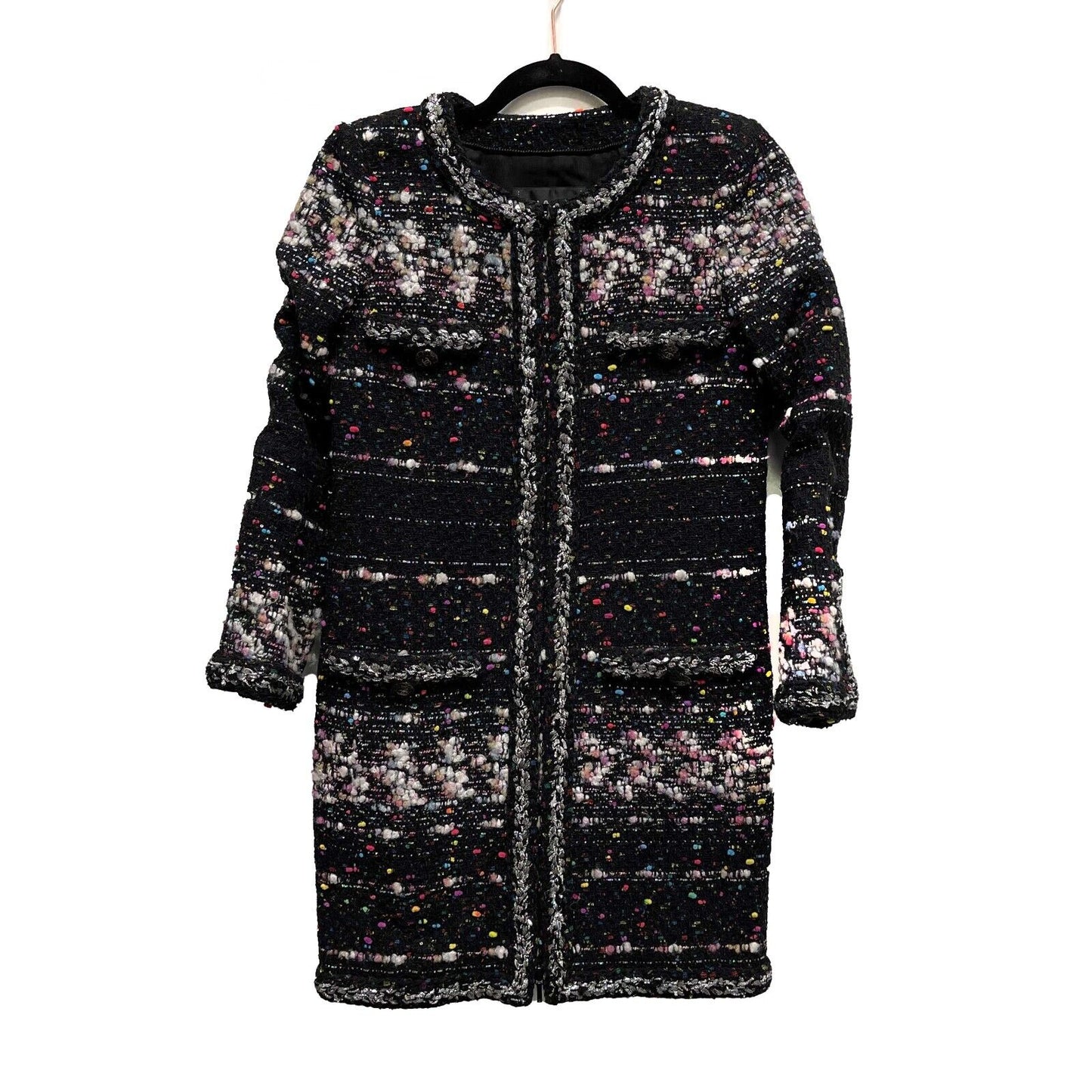 Chanel 2014 Cocomark Wool Blend Lesage Gliter Tweed Coat Multicolor 34 US 2