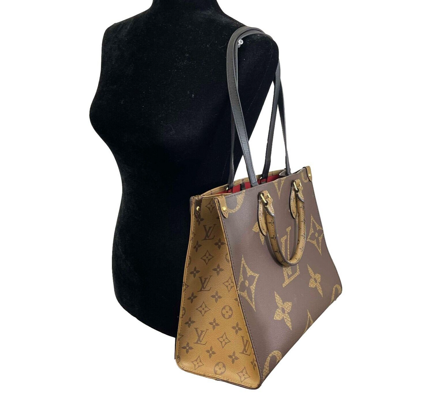 Louis Vuitton OnTheGo MM Monogram Brown Handbag Excellent 2020