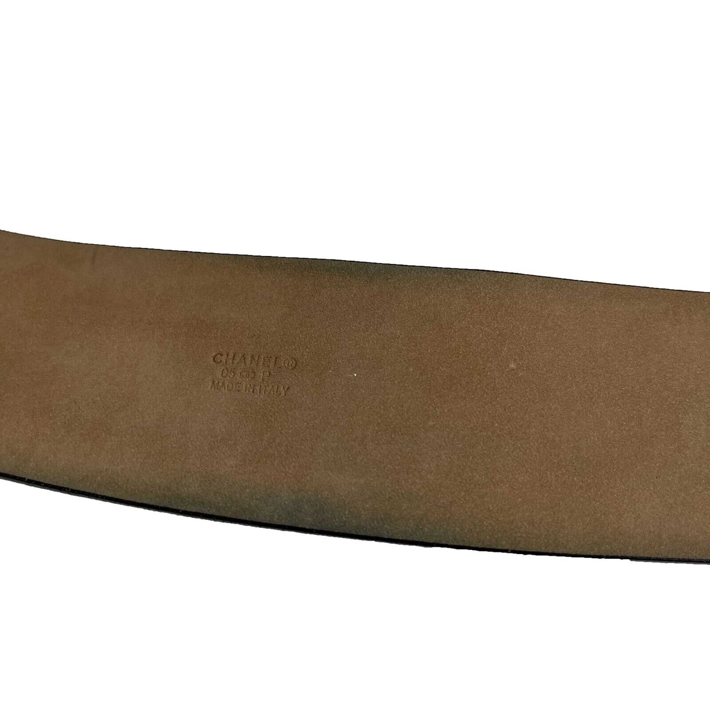 Chanel CC Rare Black Belt With Silver Hardware 85/34 Good Condition