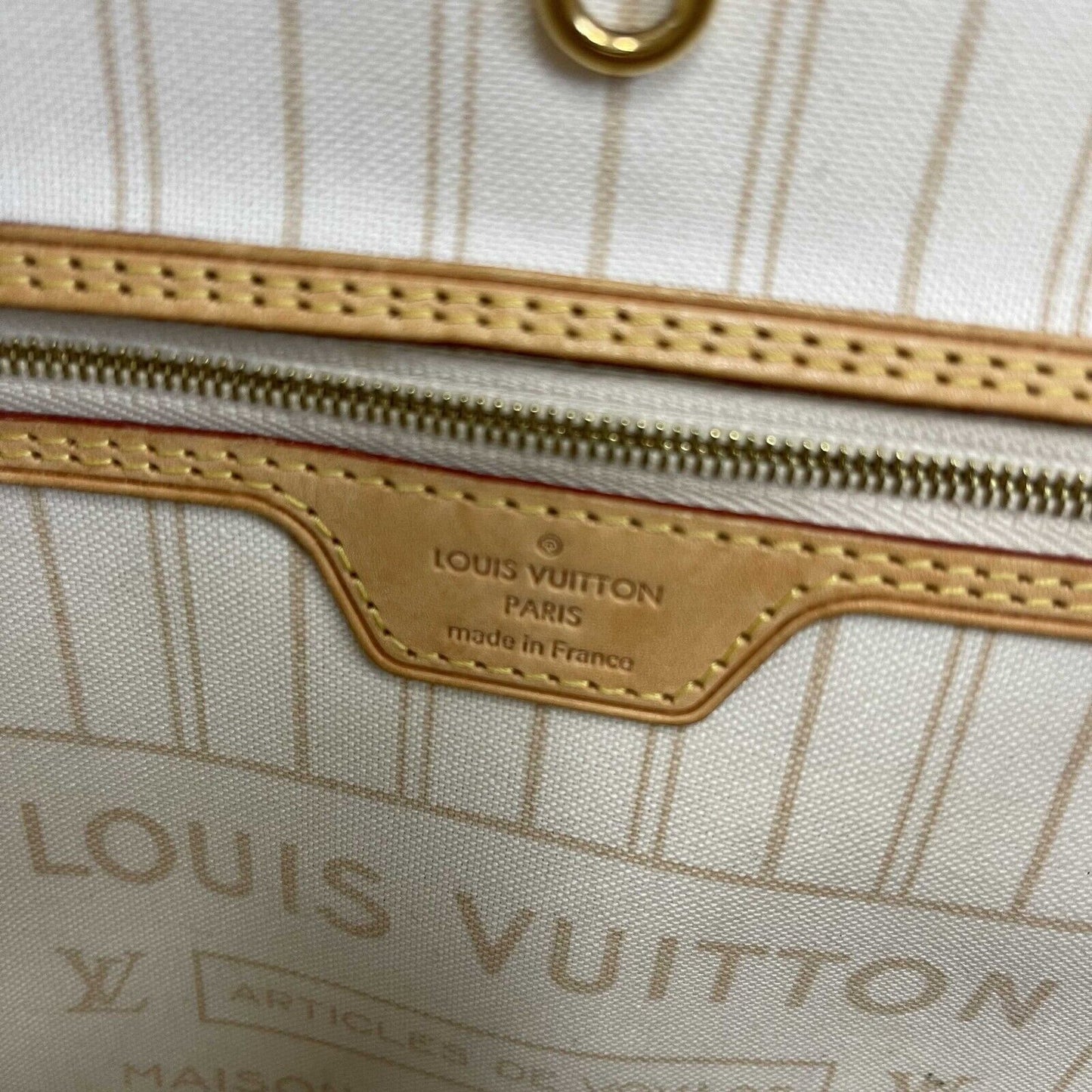 Louis Vuitton Neverfull NM MM Damier Azur Handbag
