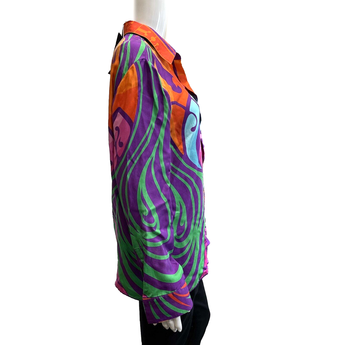 Versace Medusa Logo Printed Silk Multicolor Top - New w/ Tags
