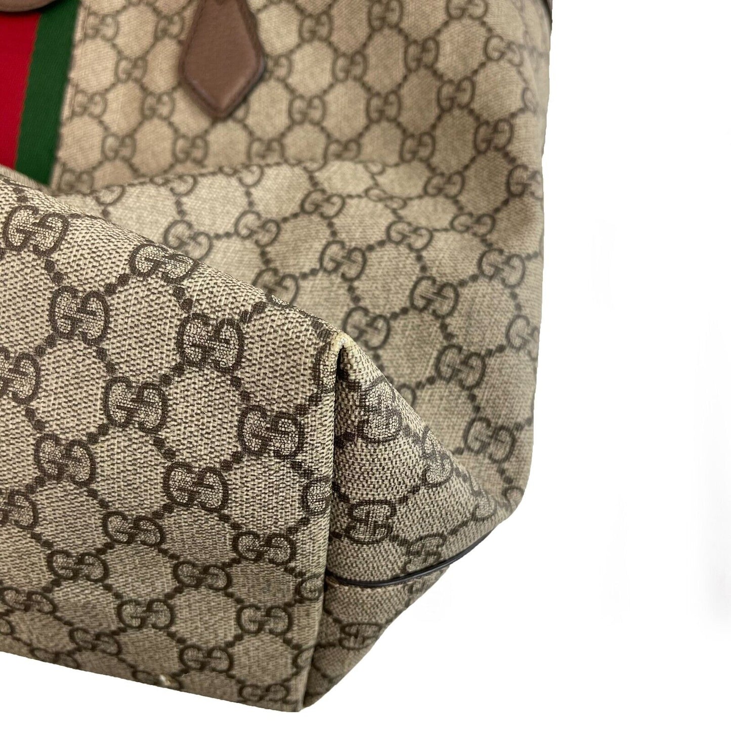 Gucci Medium Ophidia Tote Beige Brown GG Supreme Canvas Shoulder Bag