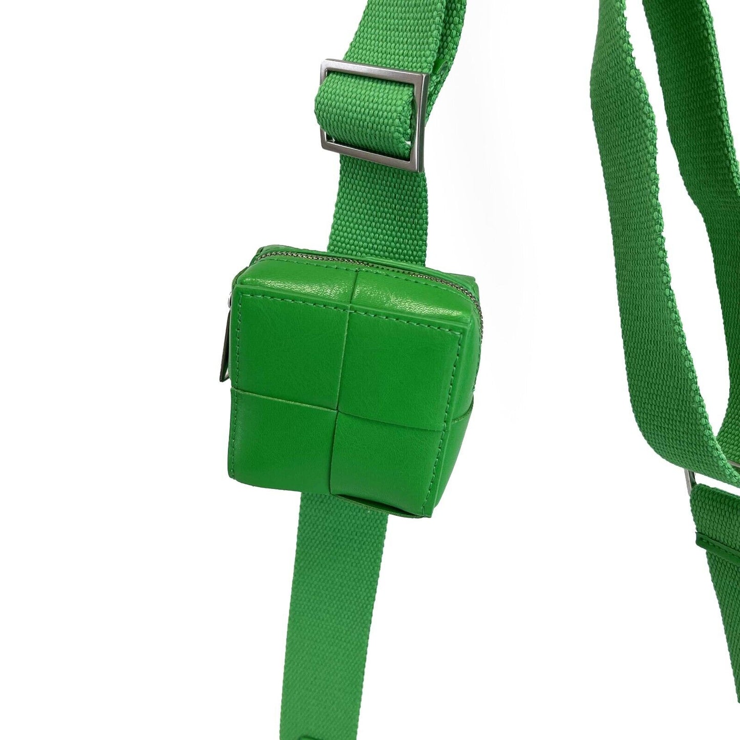 Bottega Veneta NEW Parkeet Green Leather Cassette Crossbody w/ Coin Purse