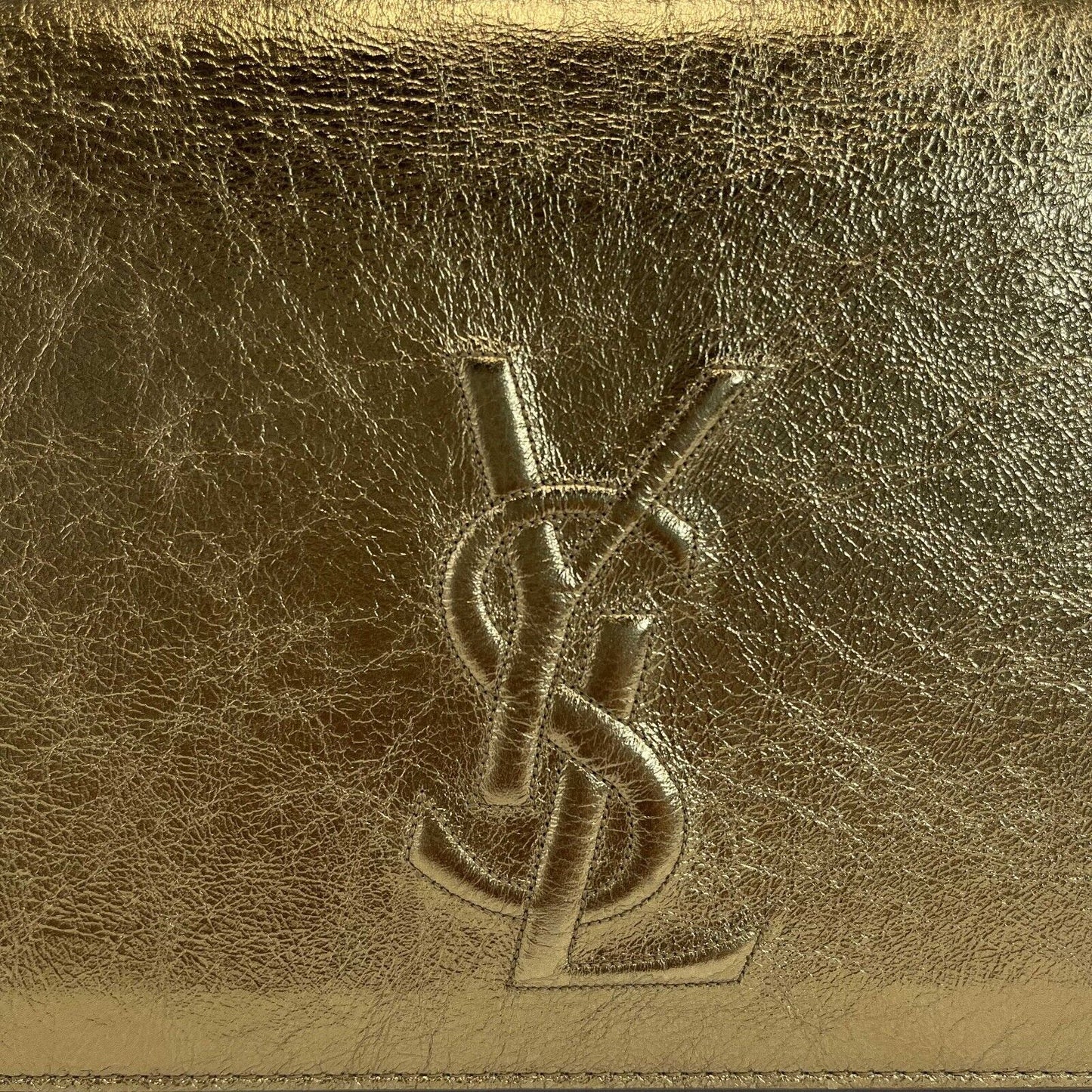 Saint Laurent Belle de Jour Metallic Gold Clutch