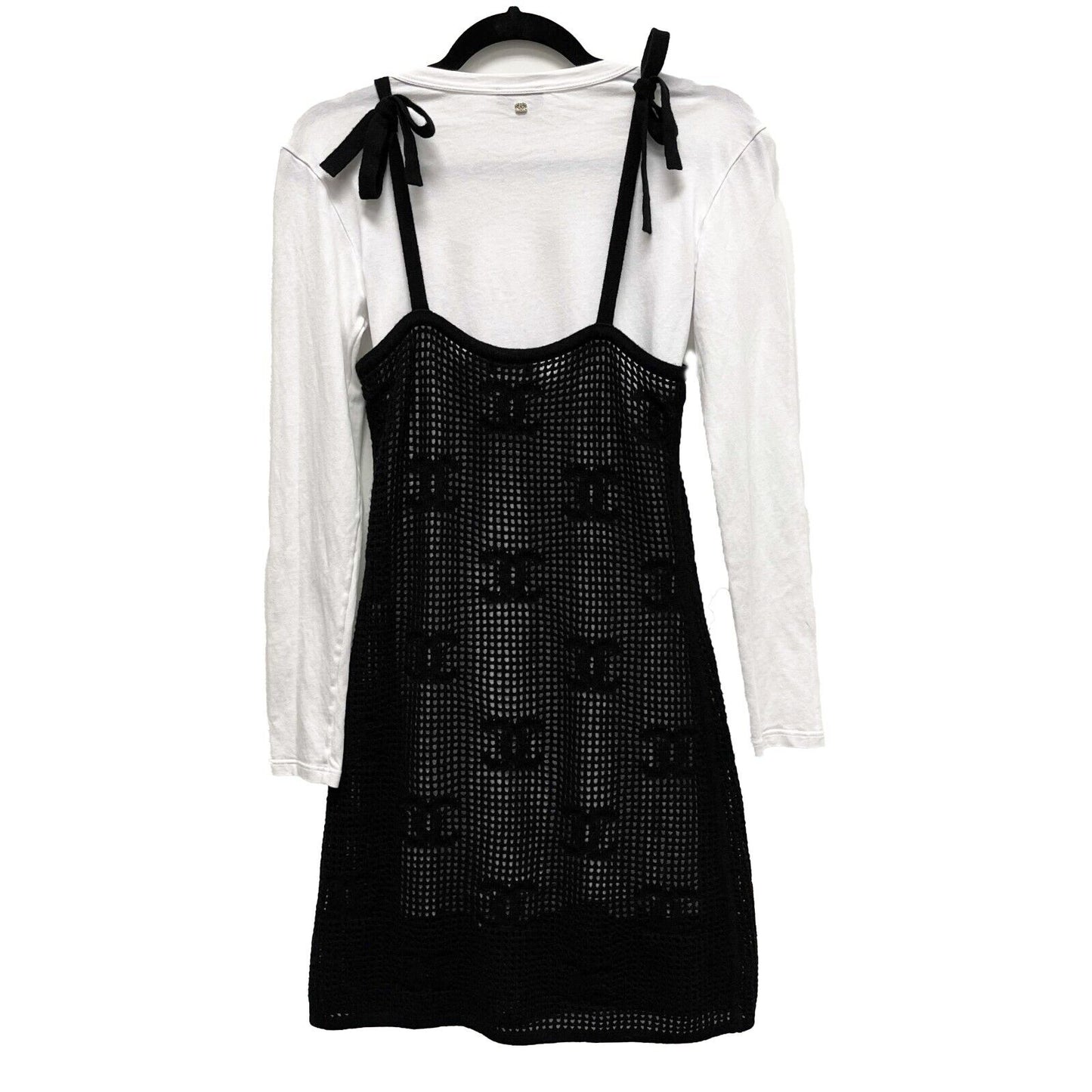 Chanel Excellent Mini Crew Neck 2022C White/Black XS US 0-2 Dress