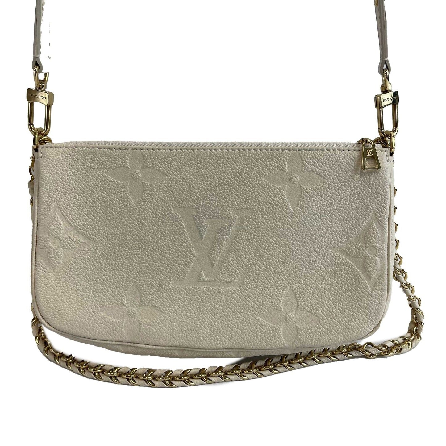 Louis Vuitton - NEW Cream Giant Monogram Empreinte Multi Pochette Accessories