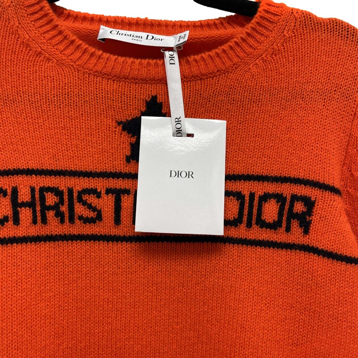 Christian Dior NEW Hamptons Limited Edition Orange Cashmere Sweater 34 US 2