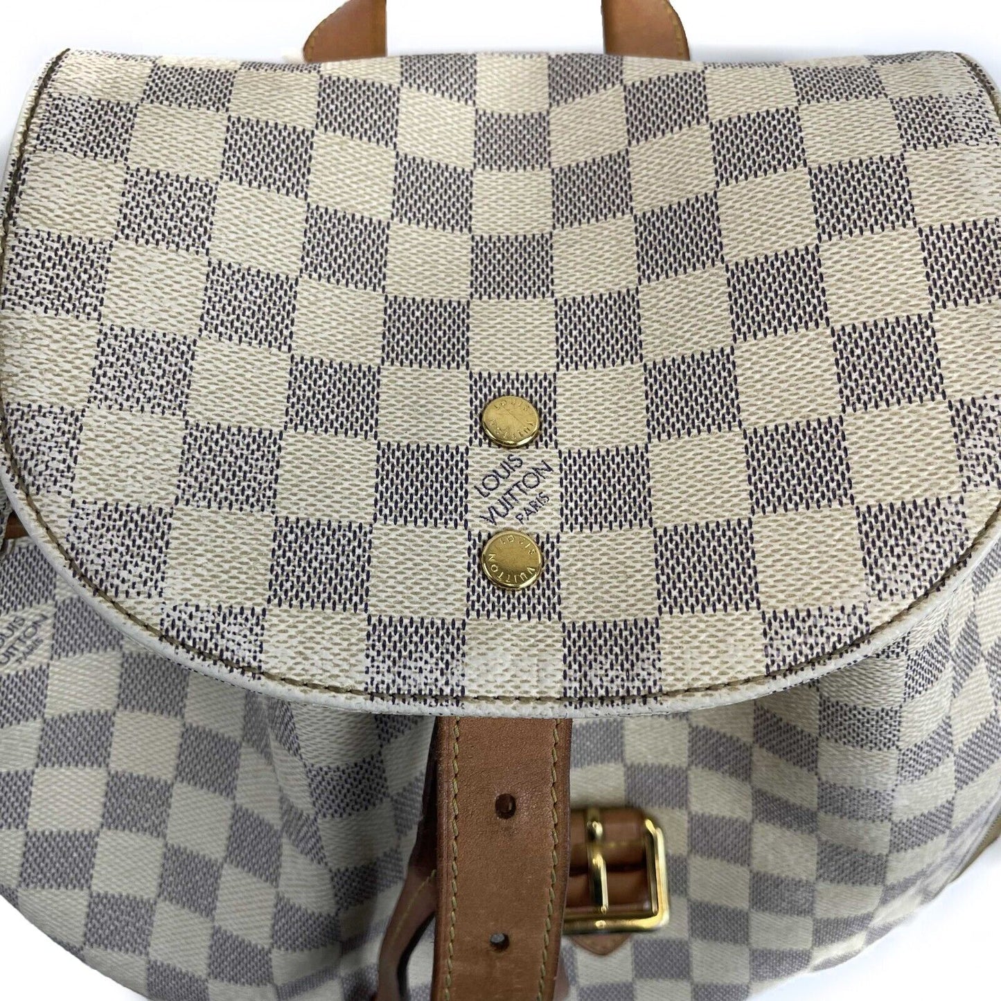 Louis Vuitton - Damier Azur Sperone Backpack - Cream / Blue Top Handle
