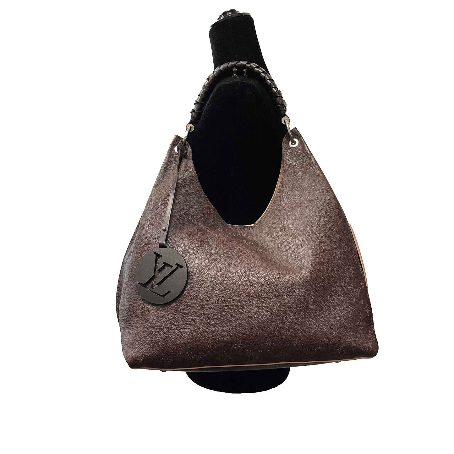 Louis Vuitton - Carmel Hobo Mahina Leather Brown Monogram Shoulder Bag w/ Charm