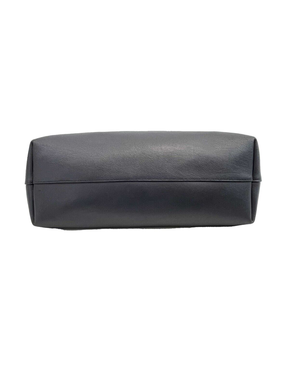 Saint Laurent Large Leather Shopper Tote - Navy Blue Shoulder Bag
