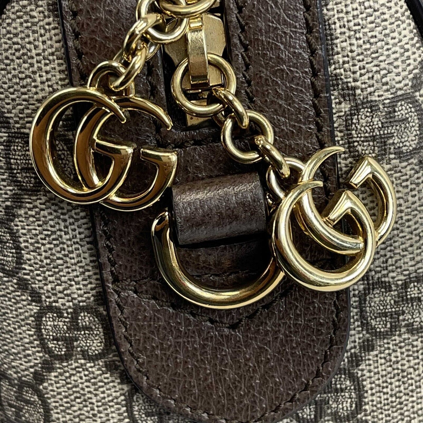 Gucci - Ophidia Boston GG Medium Brown Canvas Top Handle w/ Shoulder Strap