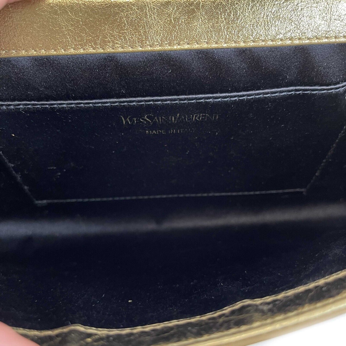 Saint Laurent Belle de Jour Metallic Gold Clutch