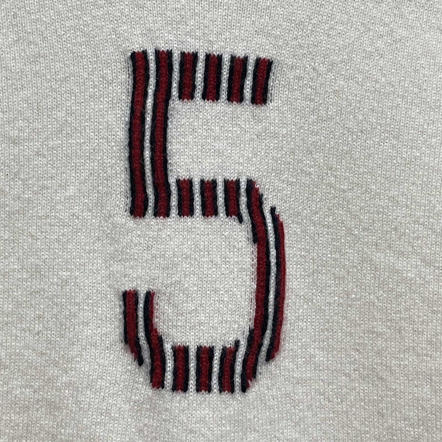 Chanel 19 No. 5 Logo Pullover Sweater Ivory NavyWhite Excellent 34 US 2