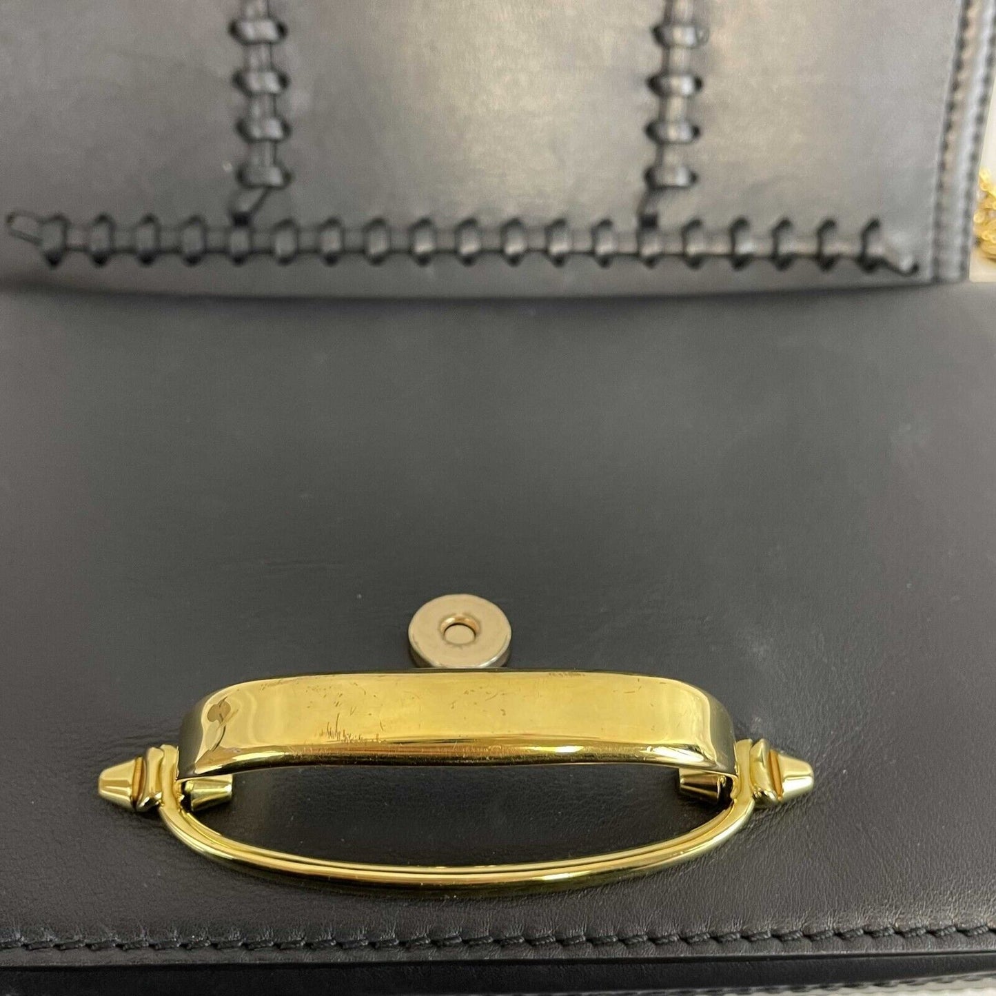 Alexander McQueen - Black / Gold Calfskin Leather - Braided Story Shoulder Bag