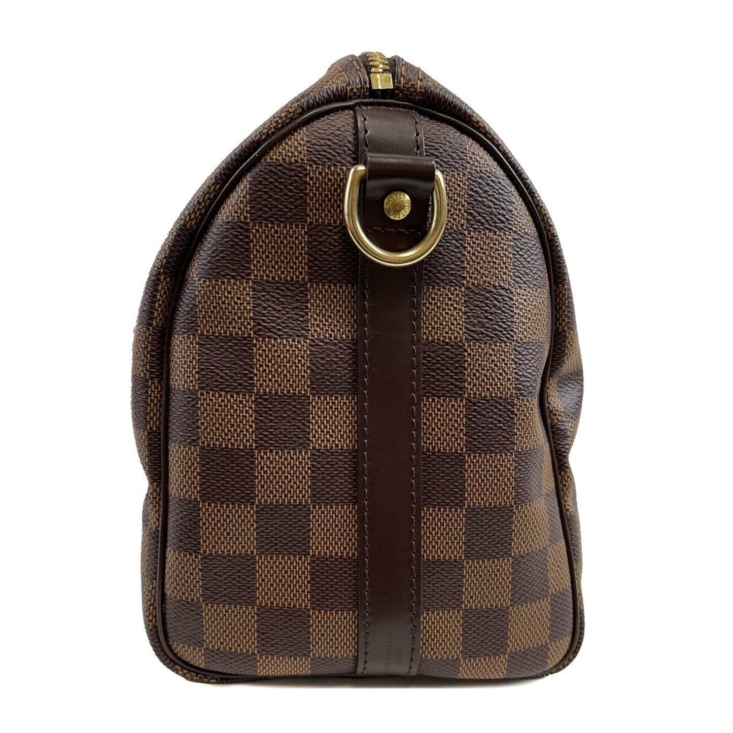 Louis Vuitton Speedy Bandoulier 25 Red Interior Damier Ebene Crossbody Brown