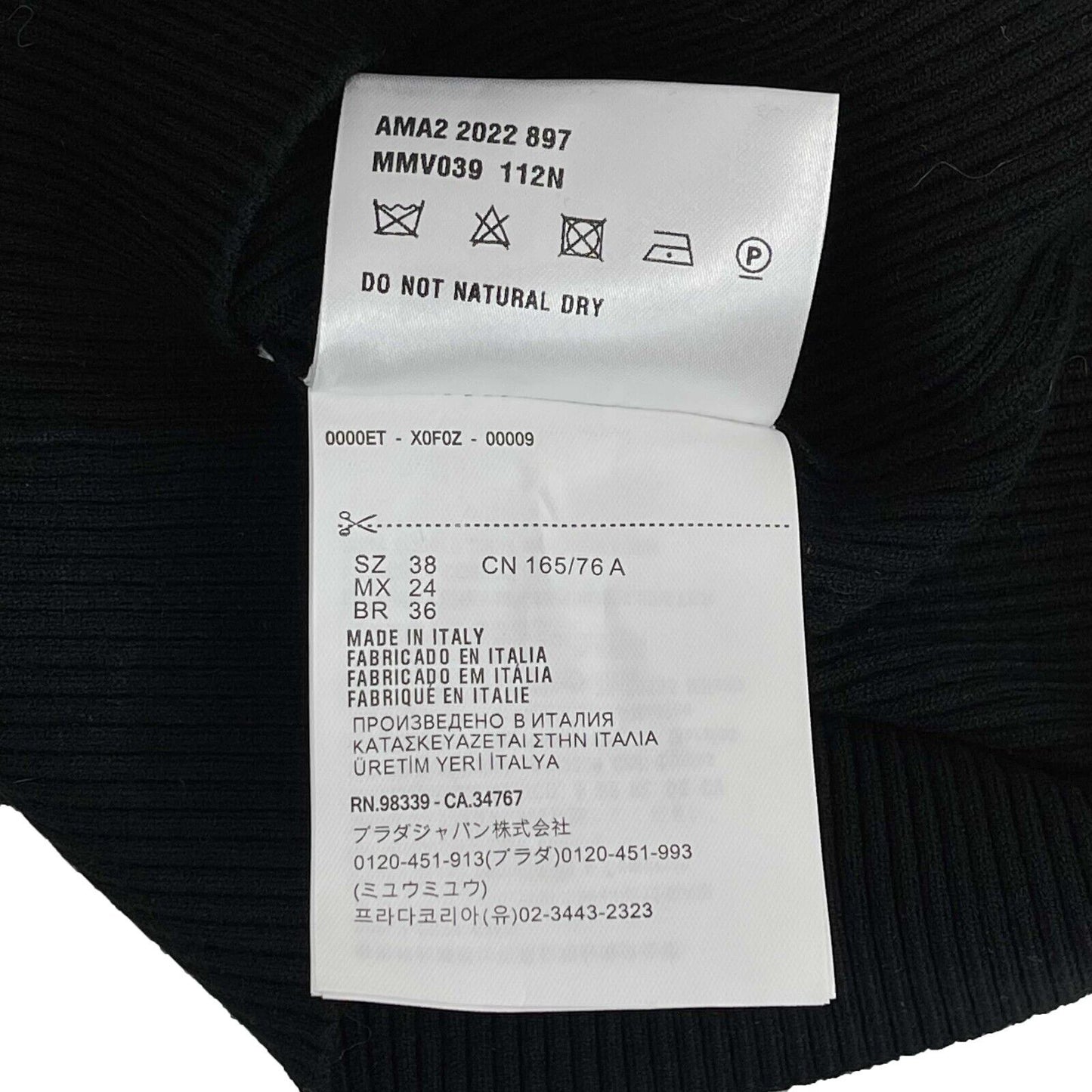 Miu Miu Viscose Tank Top In Nero Black Ribbed Tank Black, White 38 US 2