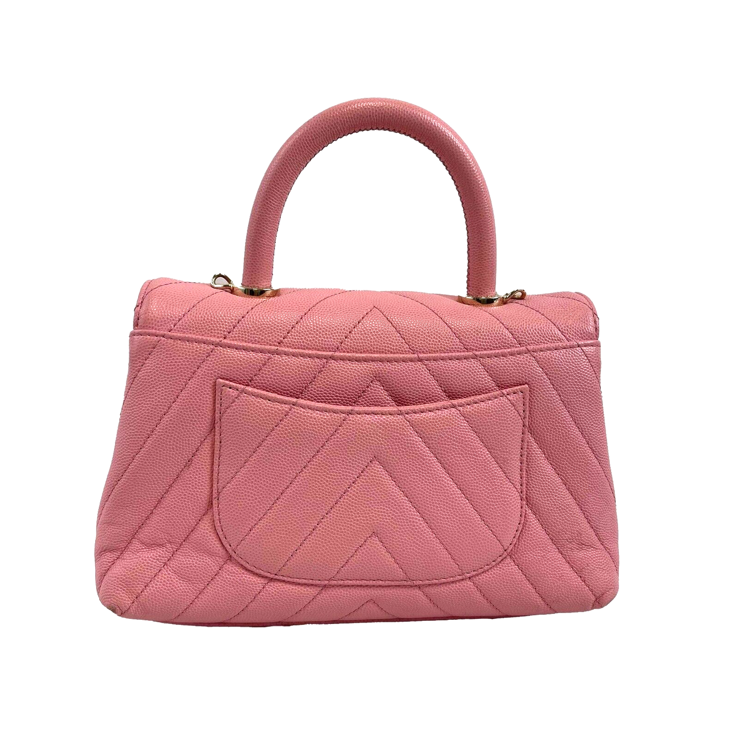 Chanel Mini Coco Top Handle Flap Bag Chevron Caviar Mini Crossbody 2019