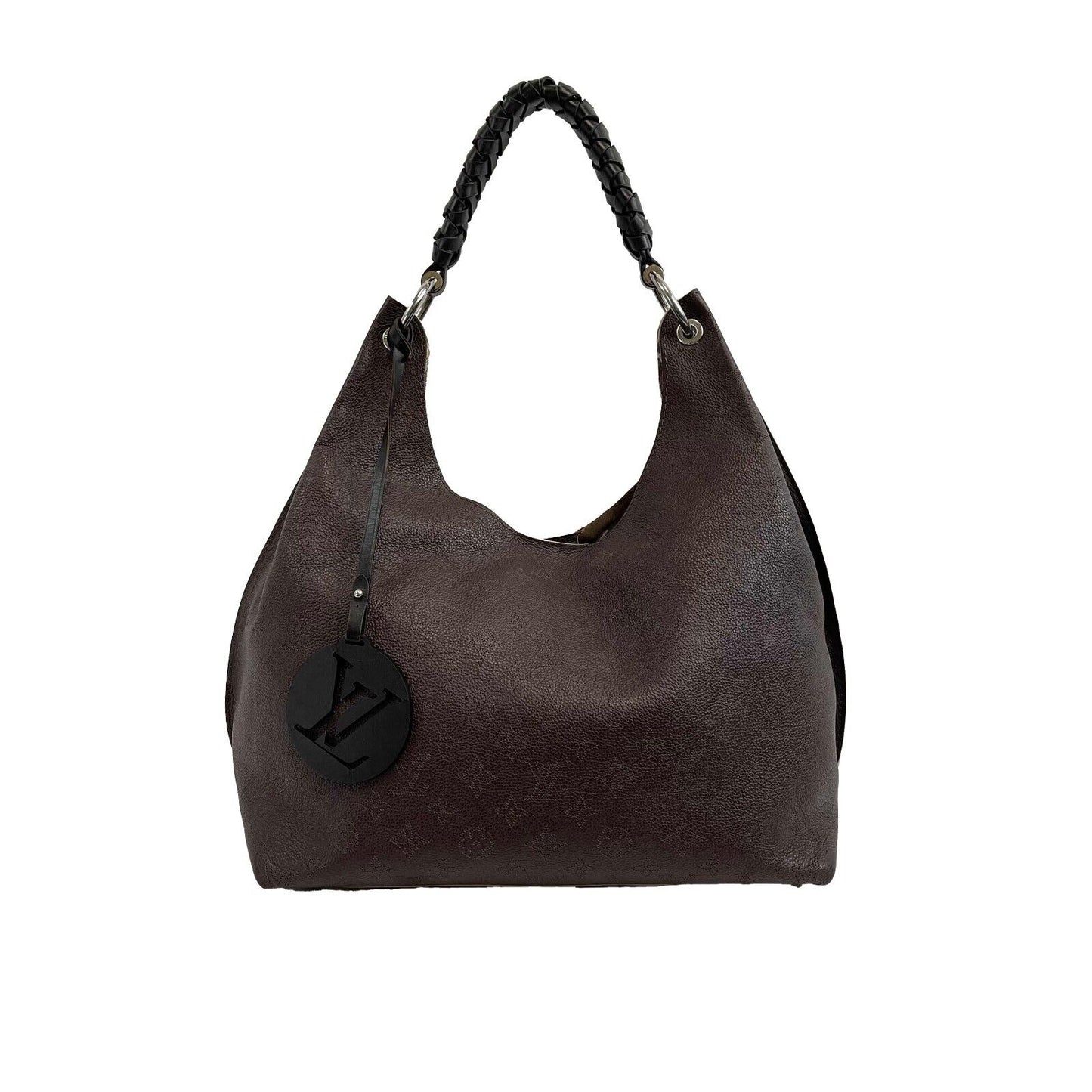 Louis Vuitton - Carmel Hobo Mahina Leather Brown Monogram Shoulder Bag w/ Charm
