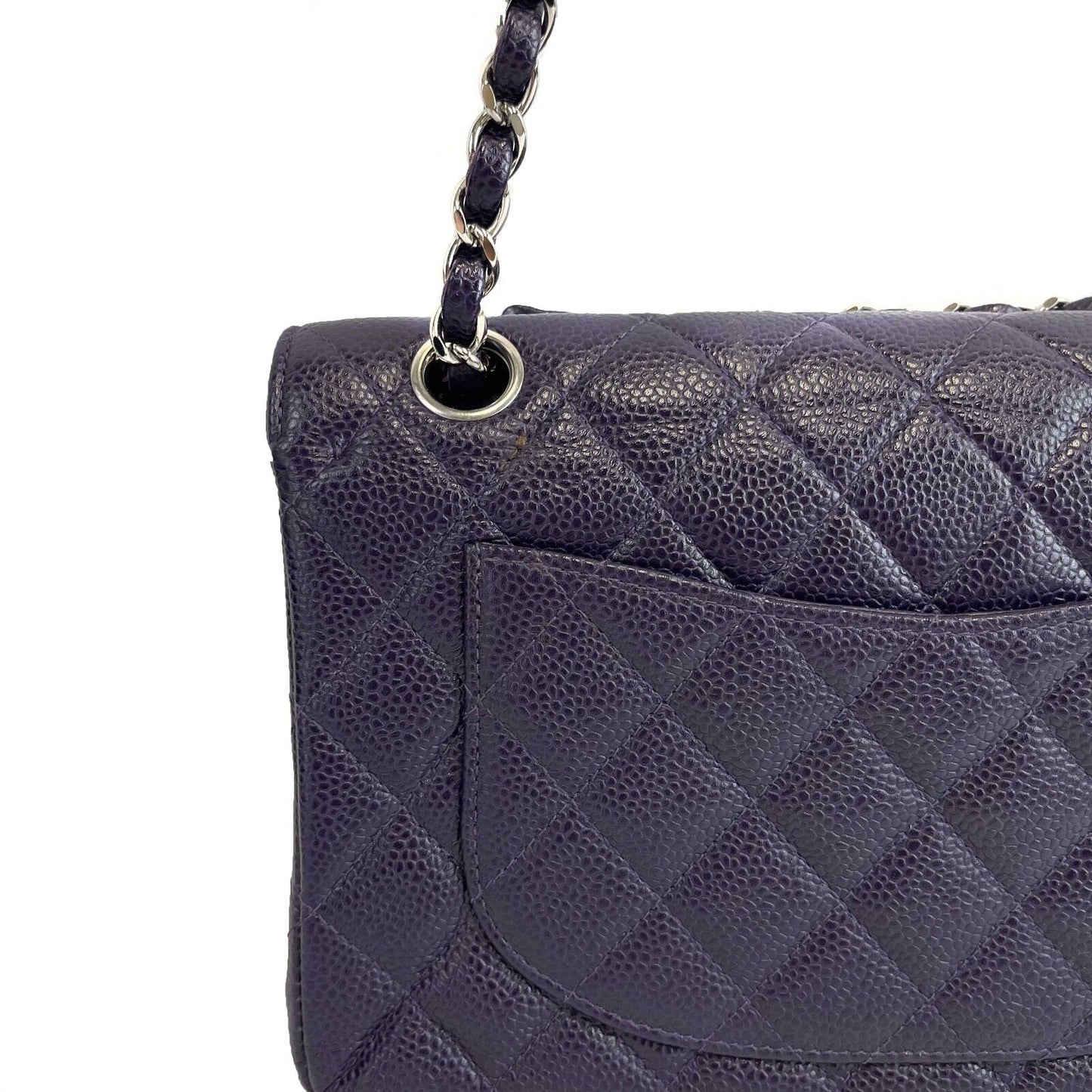 Chanel - Excellent - Caviar RARE Purple Quilted Small Double Flap - Handbag