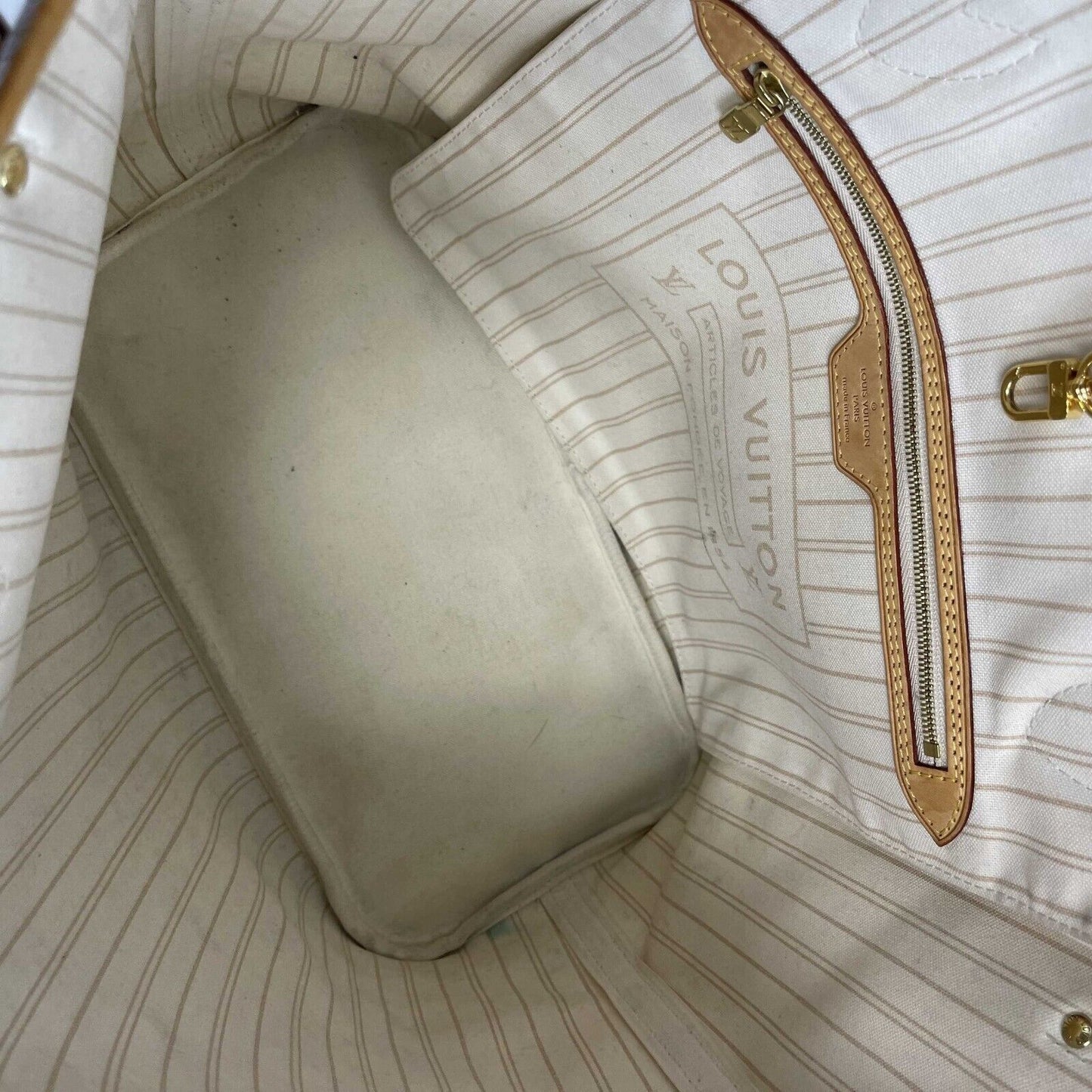 Louis Vuitton Neverfull NM MM Damier Azur Handbag