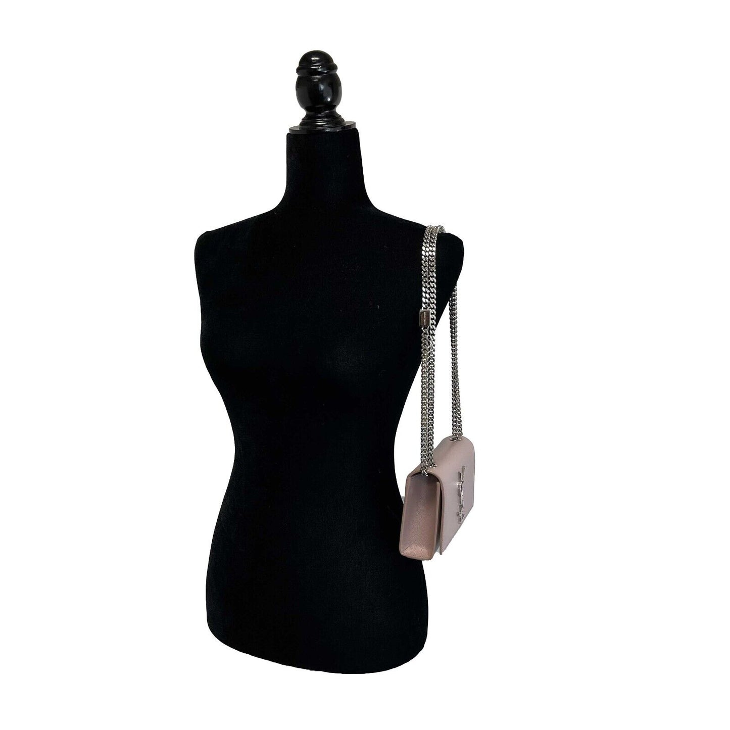 Saint Laurent Classic monogram kate satchel Grainy leather Pale Pink Crossbody