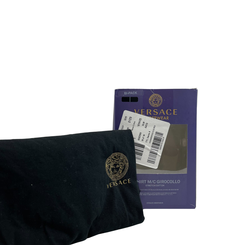 Versace Mens Cotton Blend Tees Pack of Two Black Medium / 5