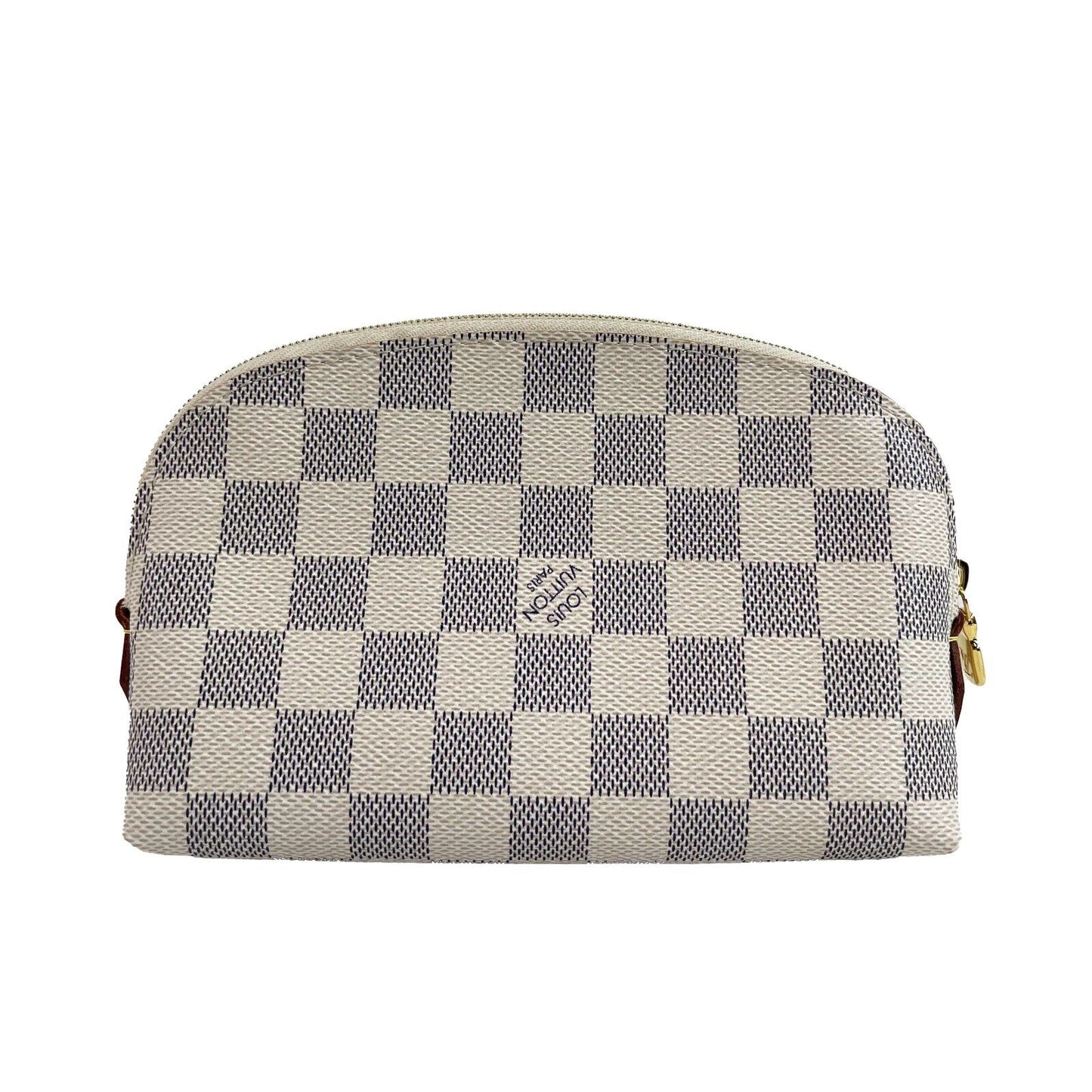 Louis Vuitton Damier Azur Canvas Cosmetic Pochette Pouch With Box White