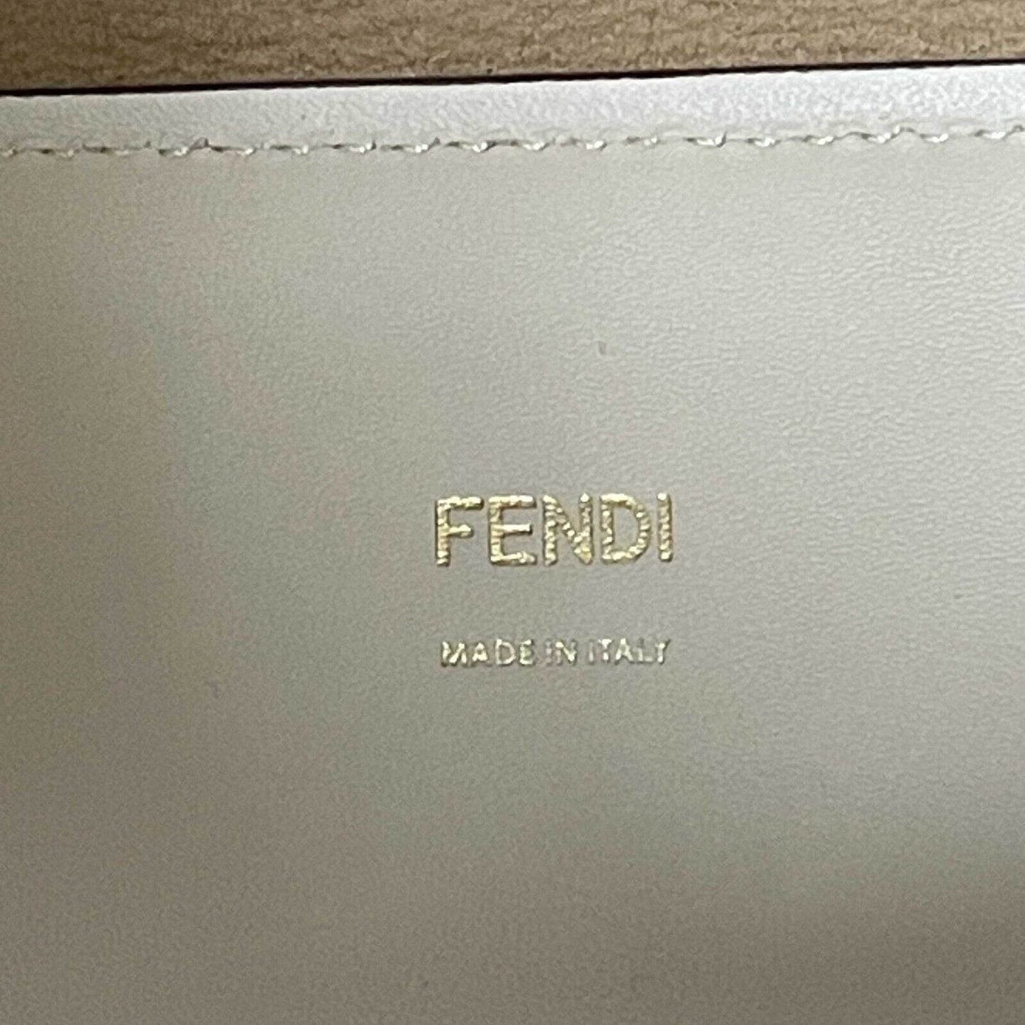 FENDI - Plexiglass Handle Sunshine Medium Cream Shopper Tote w/ Shoulder Strap