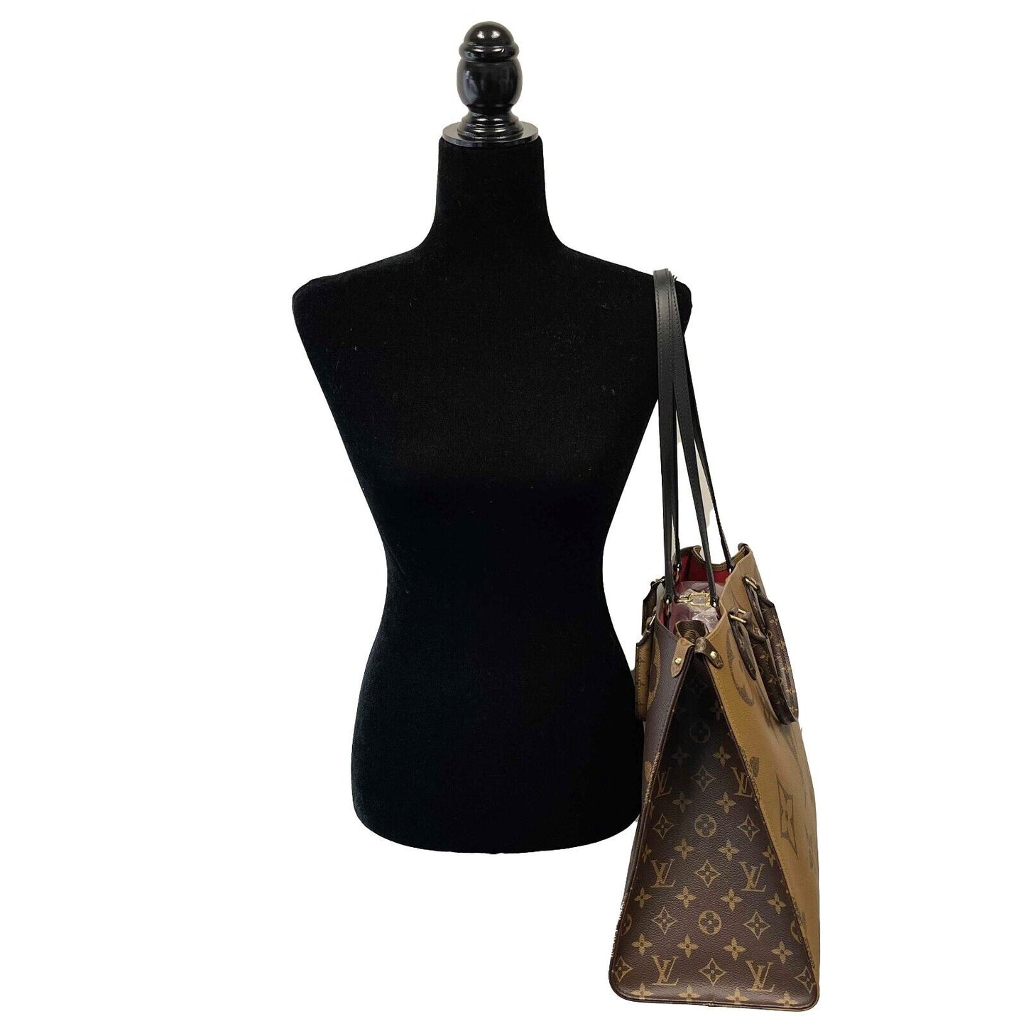 Louis Vuitton - Onthego GM - Brown and Tan Monogram Canvas Tote / Shoulder Strap