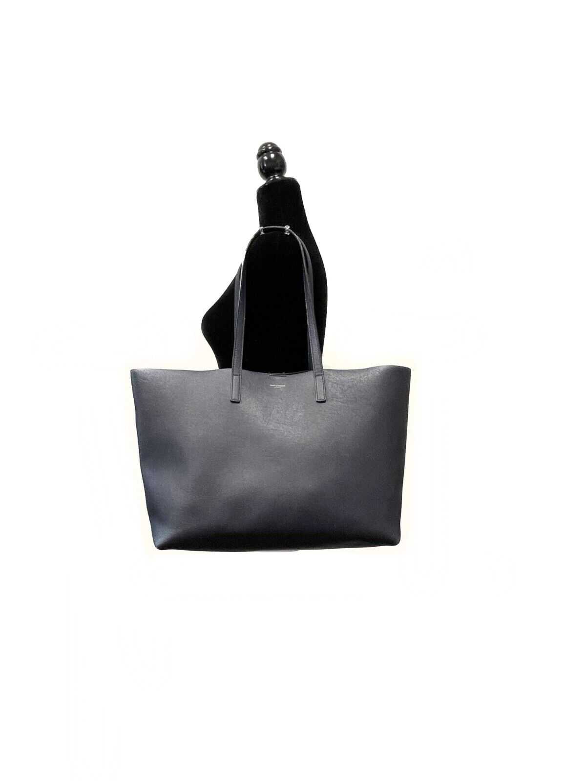 Saint Laurent Large Leather Shopper Tote - Navy Blue Shoulder Bag