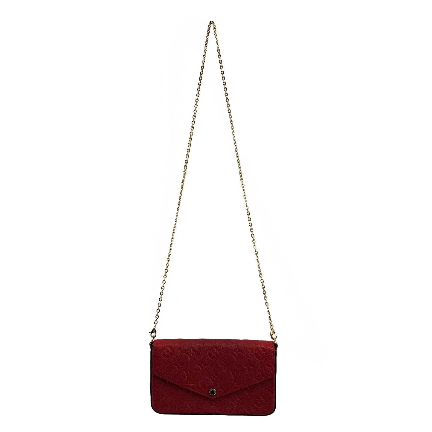 Louis Vuitton -Felicie Pochette-Monogram Empreinte Leather -Red-Handbag
