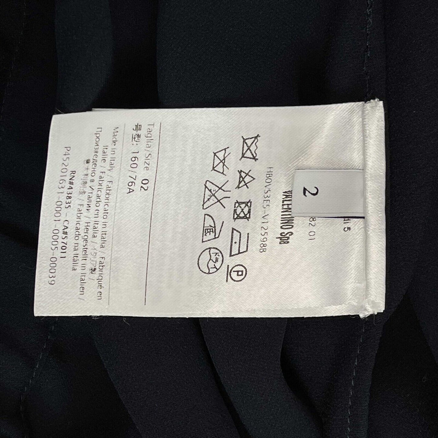 Valentino - Black Shawl Dress- Dark Blue/Black - Size 2