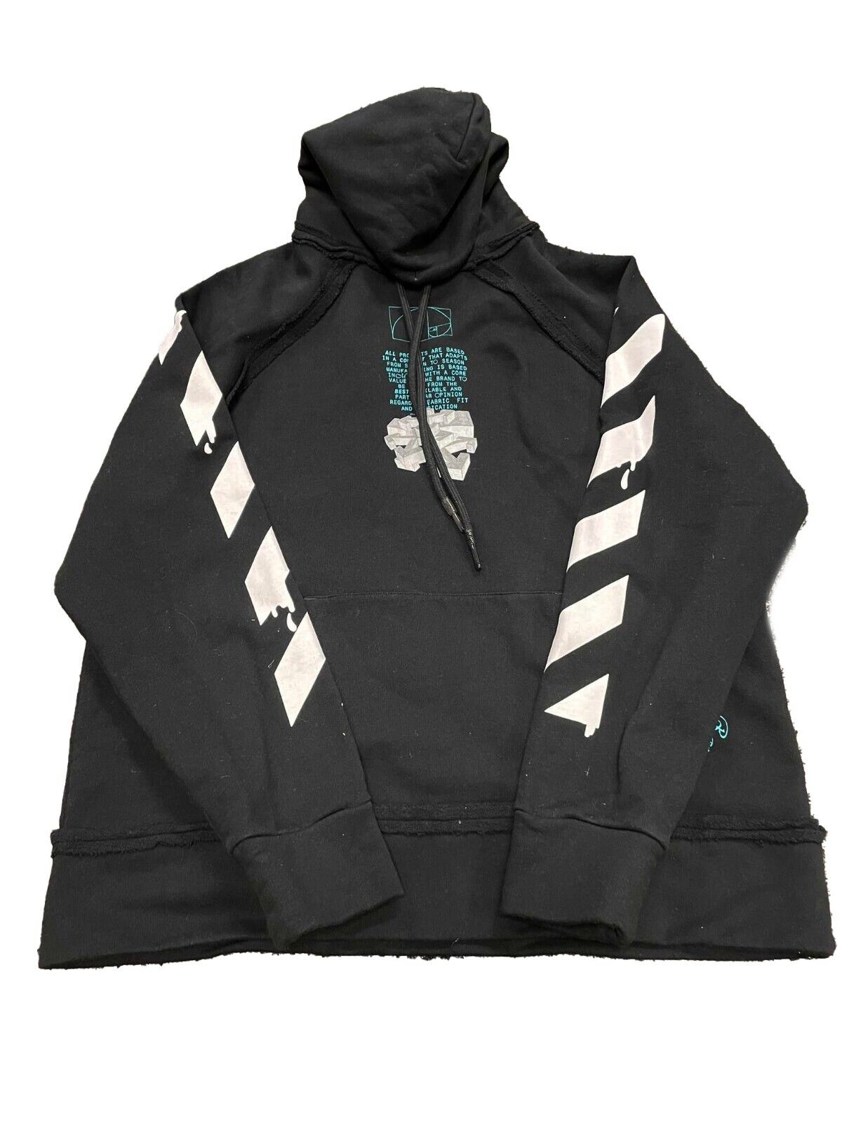 Off White - Dripping Arrows Incompiuto Hoodie - Black Jacket - Size S