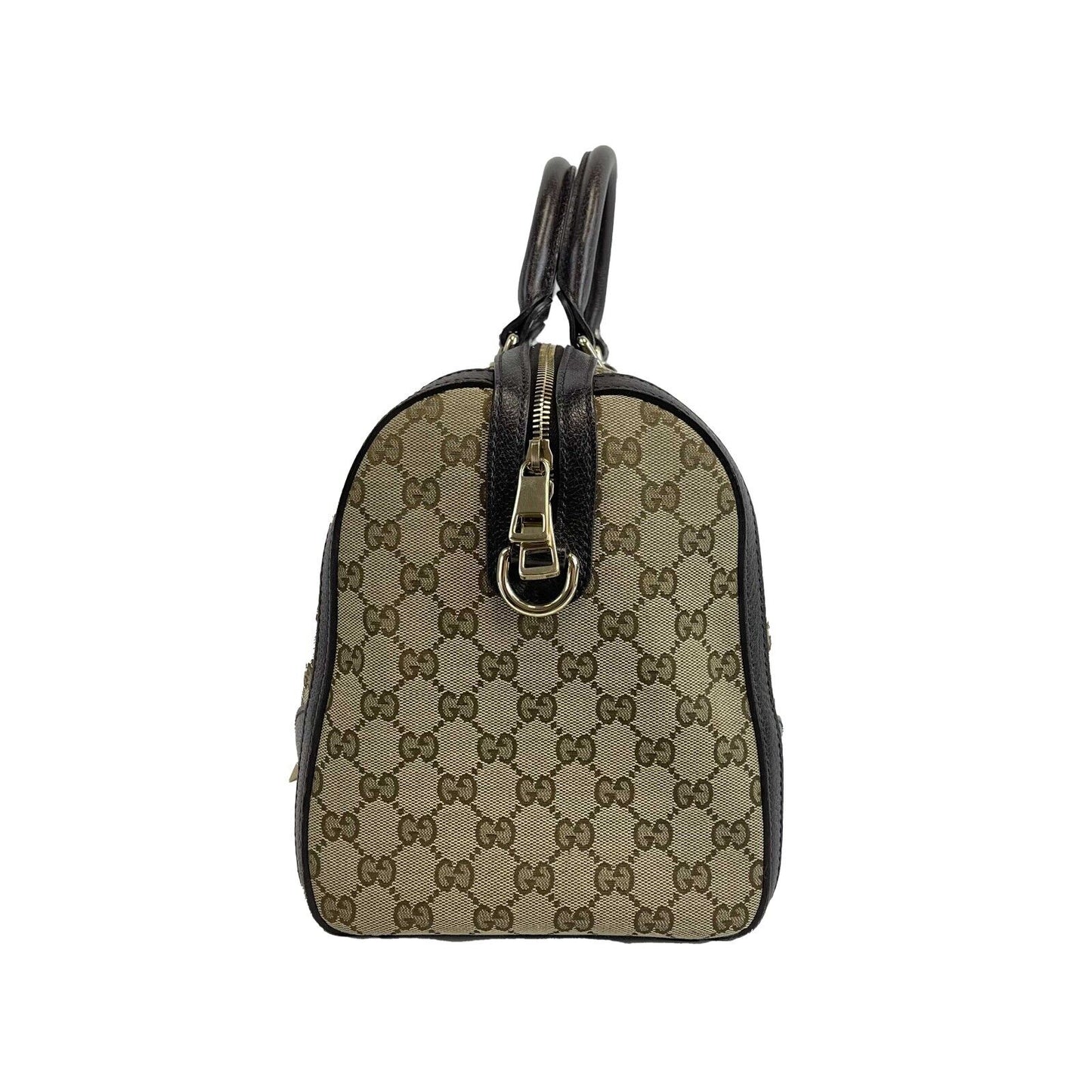 Gucci - Vintage Bee Web Boston Bag GG Canvas Medium Top Handle w/ Shoulder Strap