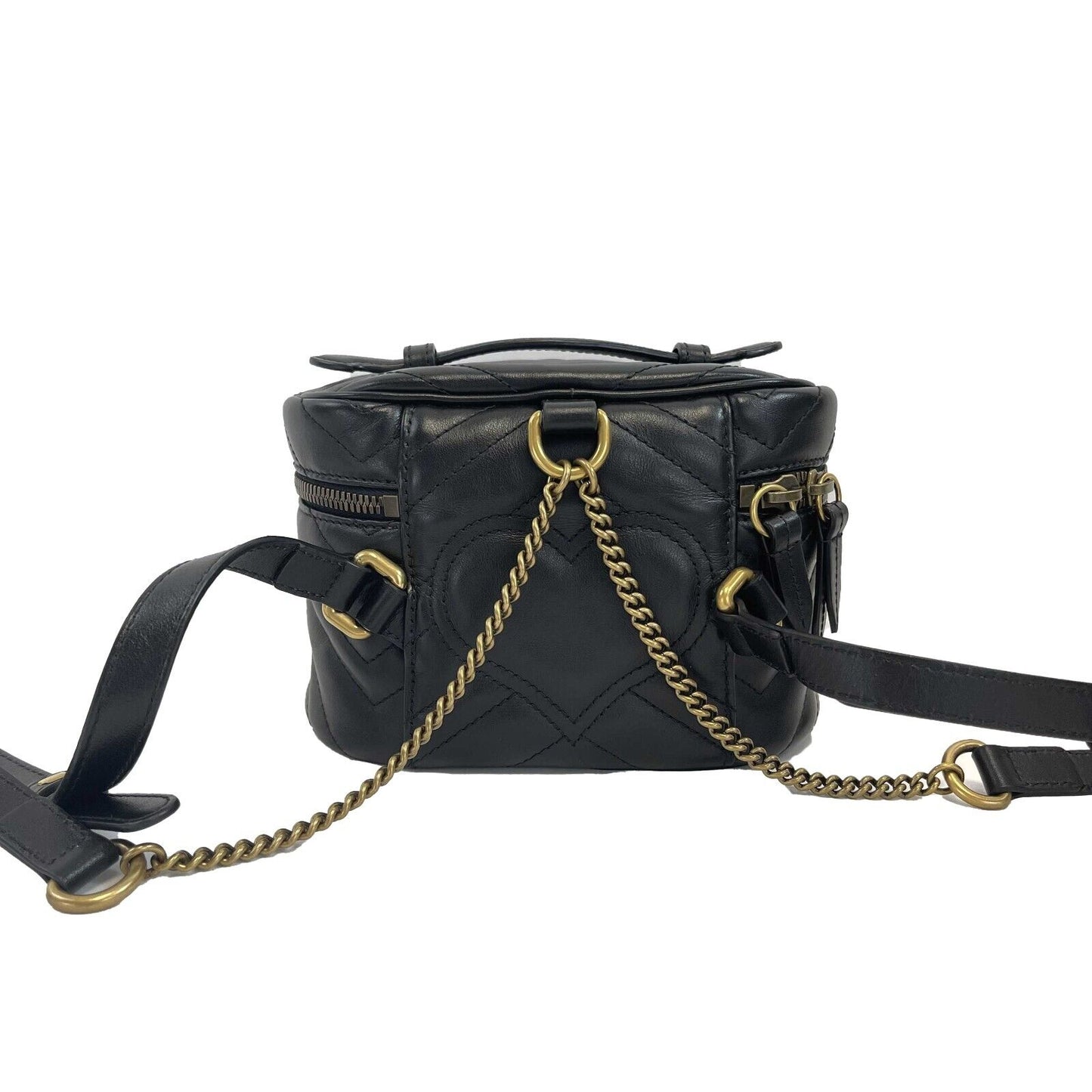 Gucci - GG Marmont Black Mini Backpack W/ Top Handle