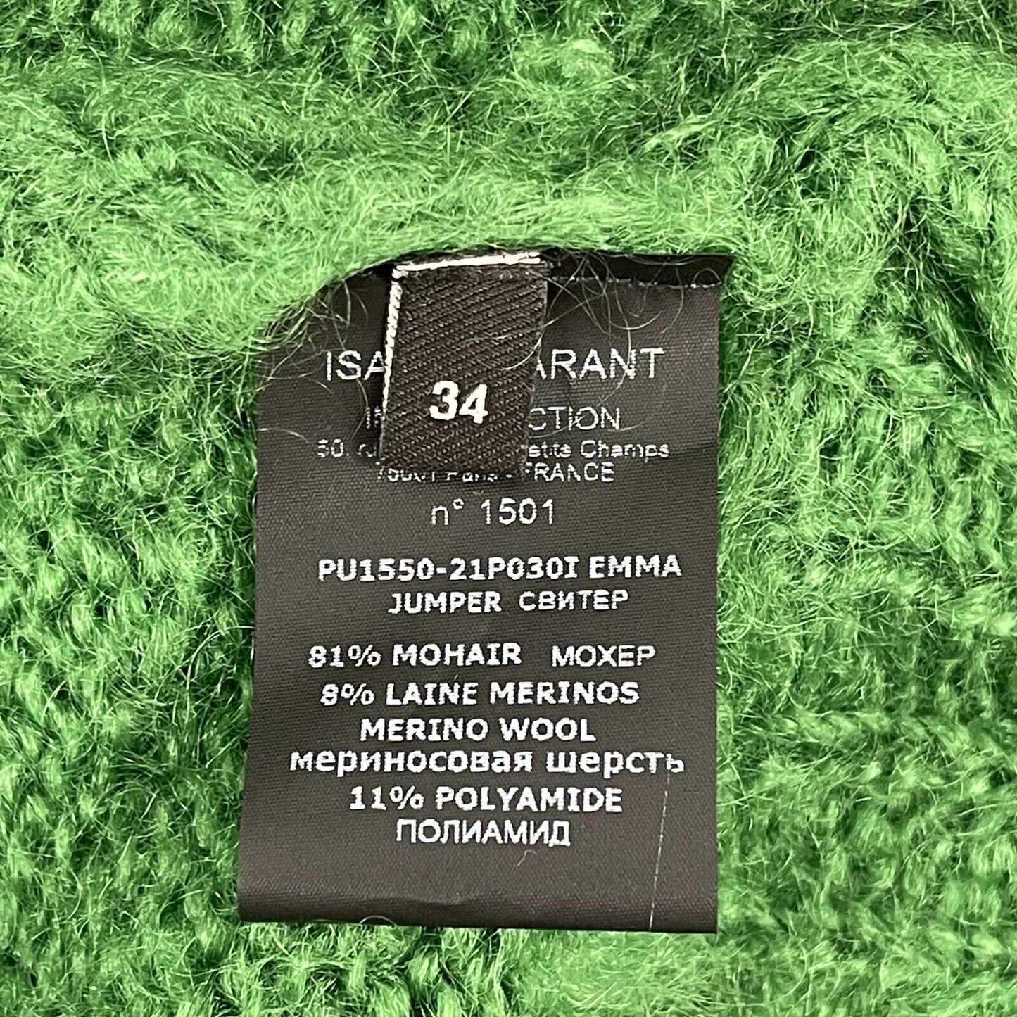Isabel Marant - Excellent - Emma Knit Wool Sweater - Green - 34 - XS - Top