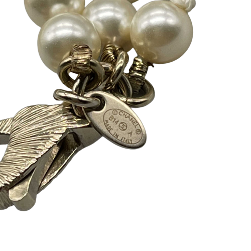 CHANEL - New w/ Tags - B14 White Faux Pearl Multi-Stranded Lavalier CC Necklace