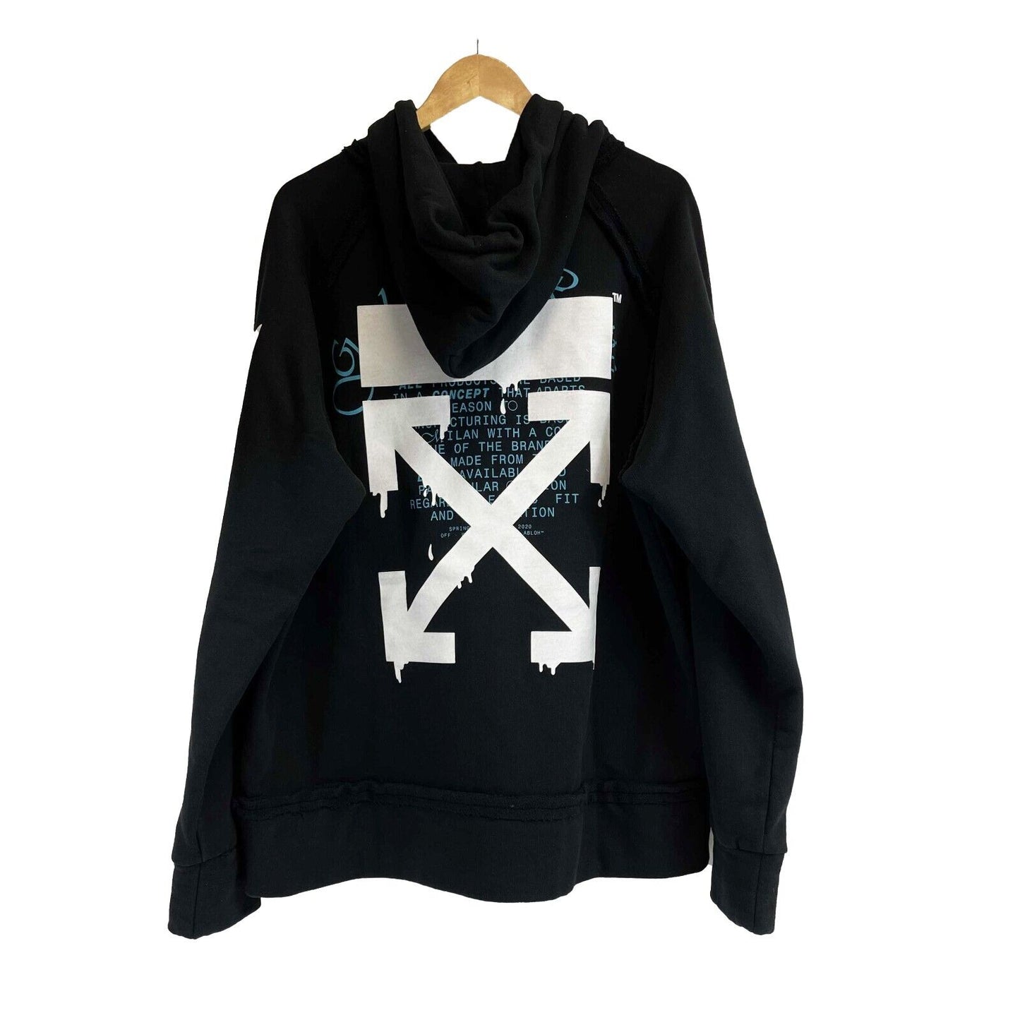 Off White - Dripping Arrows Incompiuto Hoodie - Black Jacket - Size S