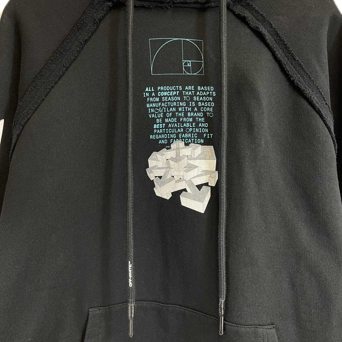 Off White - Dripping Arrows Incompiuto Hoodie - Black Jacket - Size S