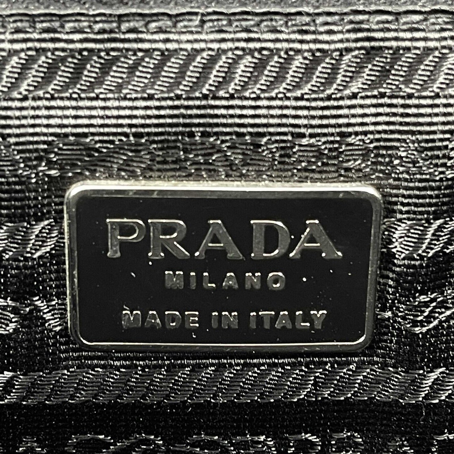 PRADA - Vitello Leather Double Buckle Briefcase - Black / Silver