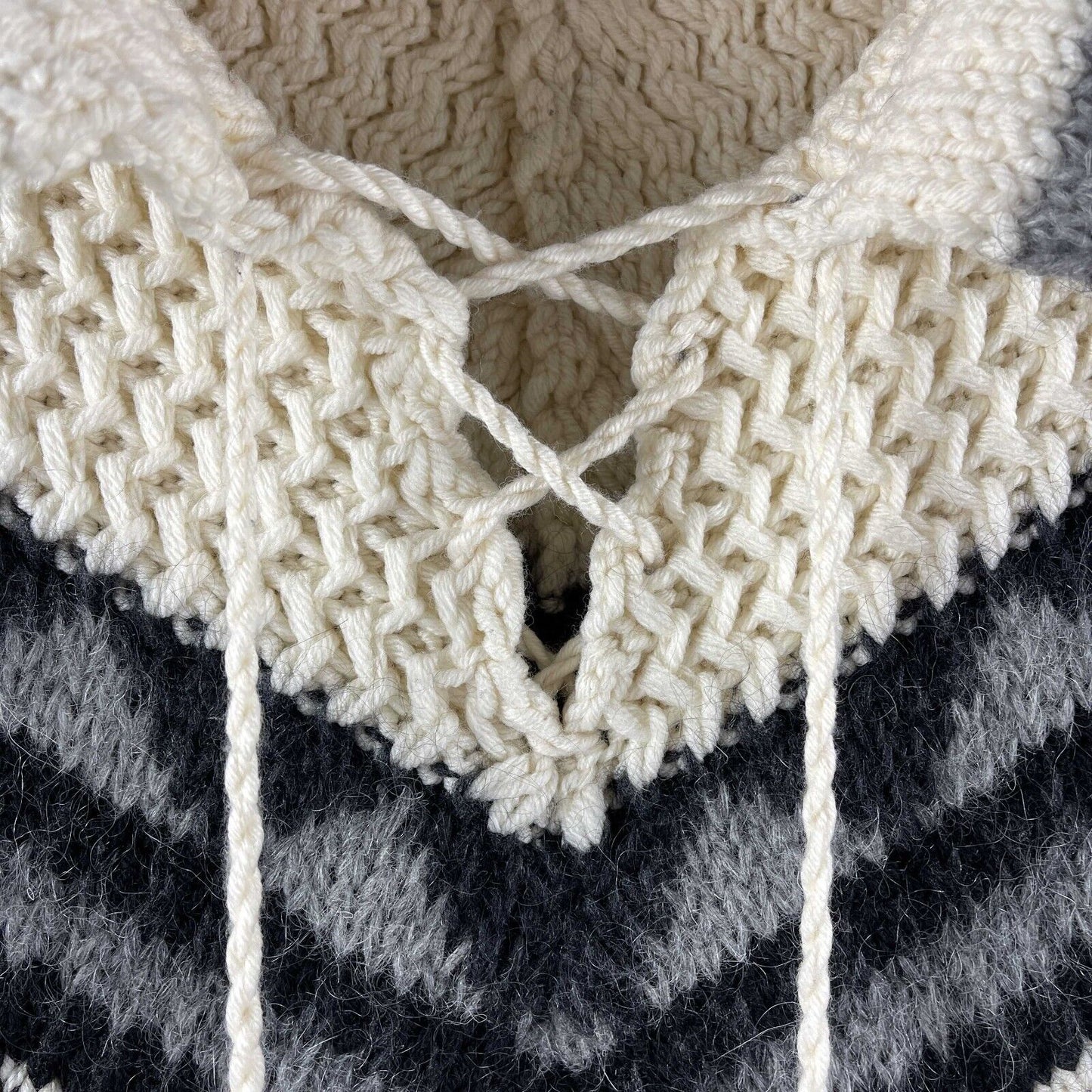 Saint Laurent - YSL - Fringe Knit Pom Pom Tassel Poncho - XS S M