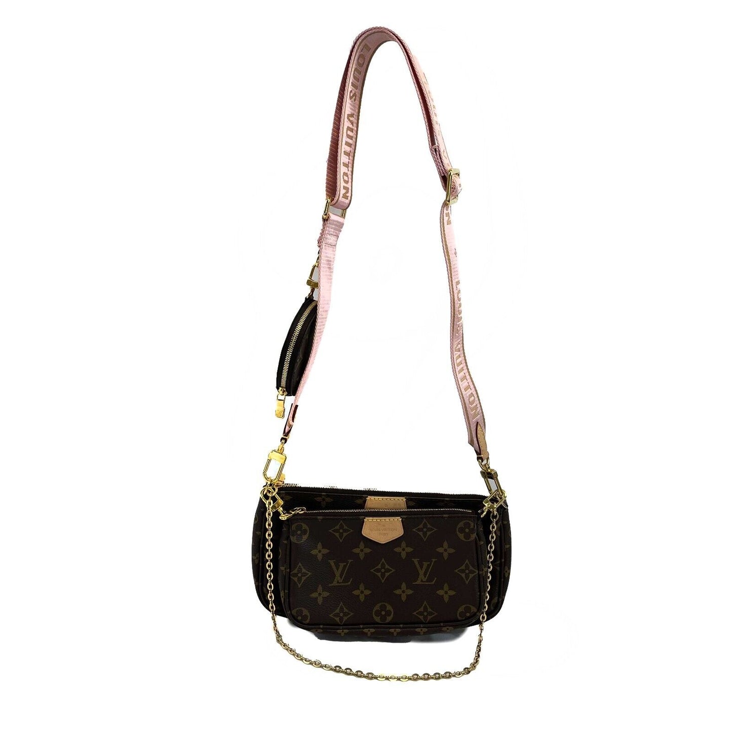 Louis Vuitton - Multi Pochette Accessories in Light Pink / Brown Crossbody