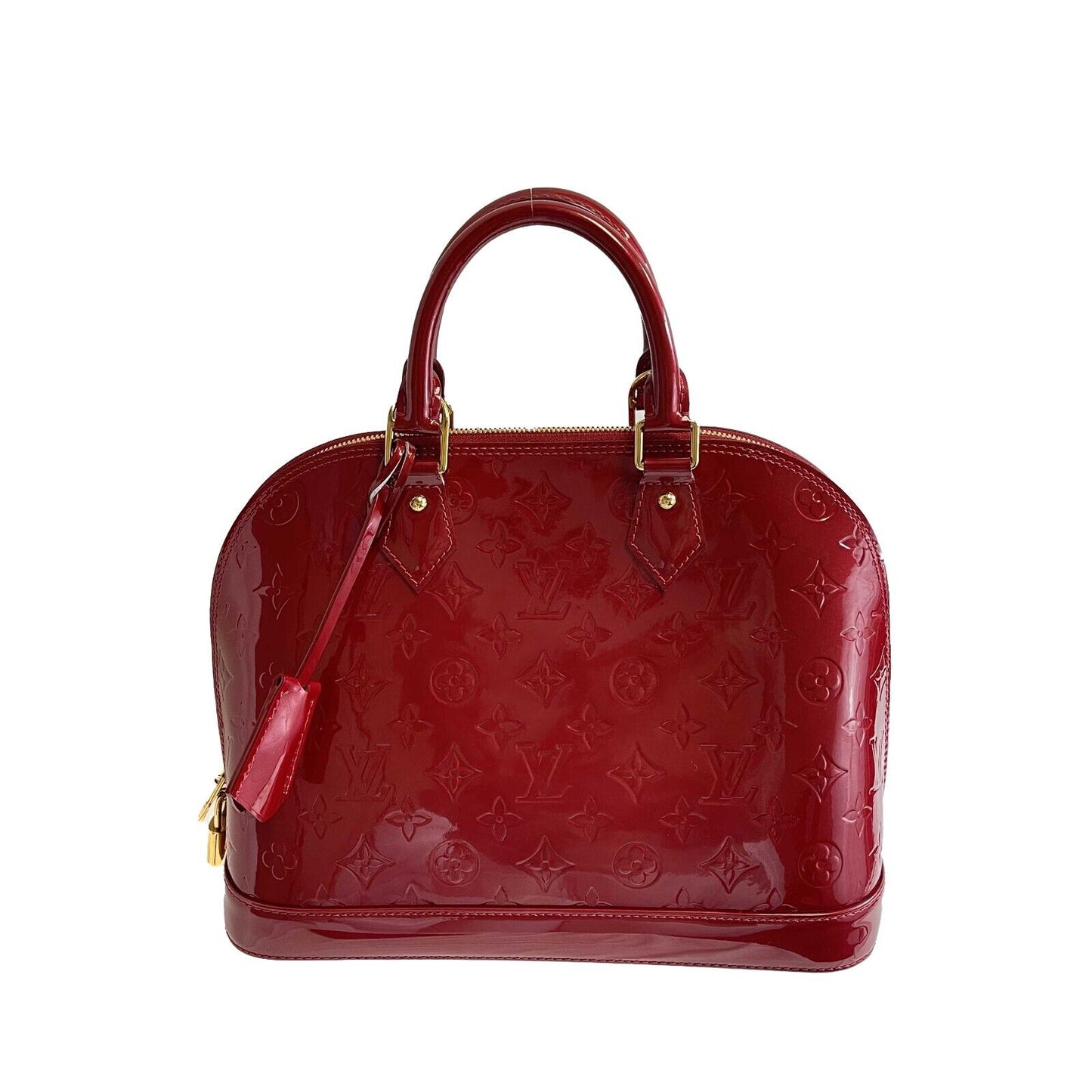 Louis Vuitton - Excellent - Alma PM in Red Patent Leather - Top Handle Handbag