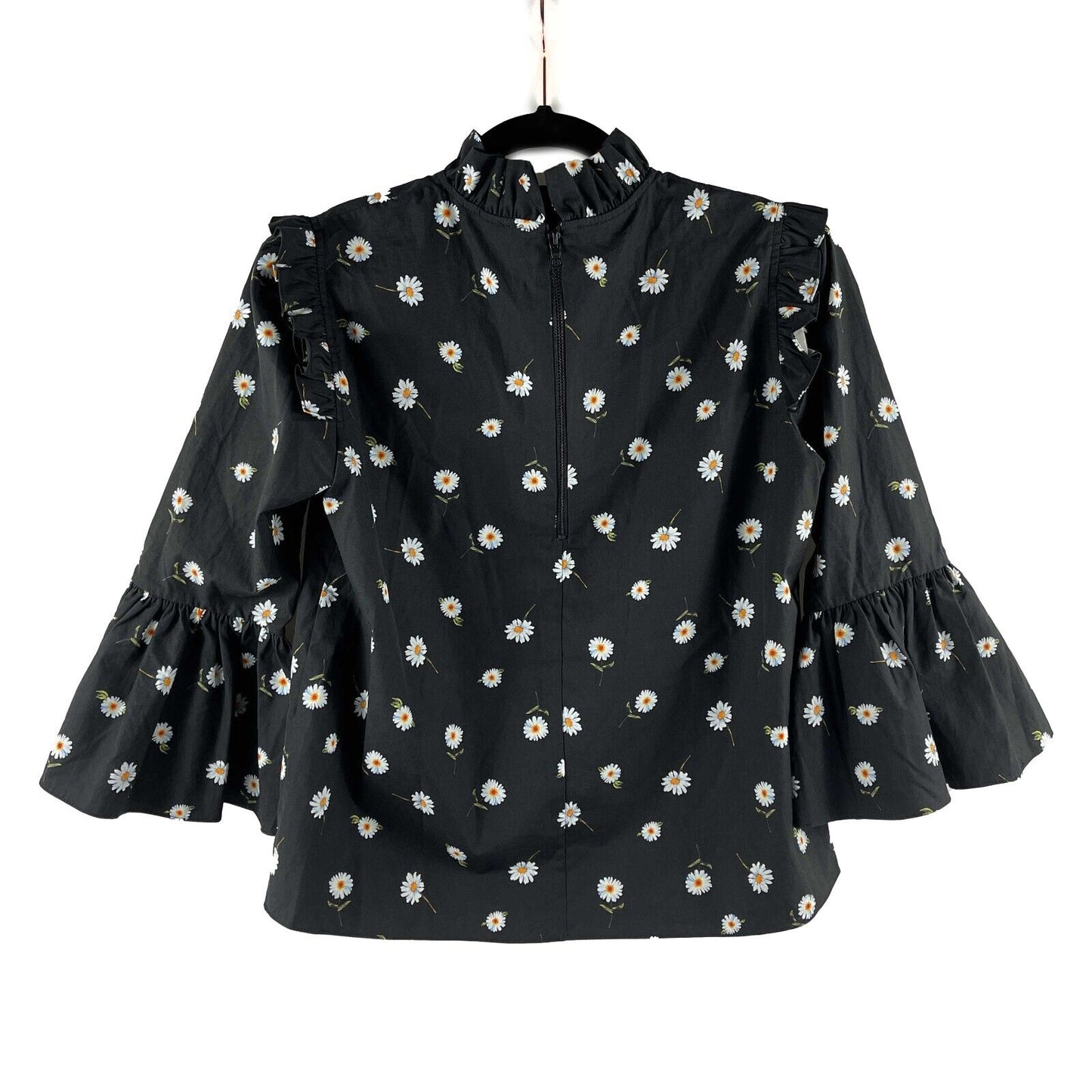 Alice + Olivia - New w/ Tags - Henrietta Tossed Daisy Ruffle Blouse - XS
