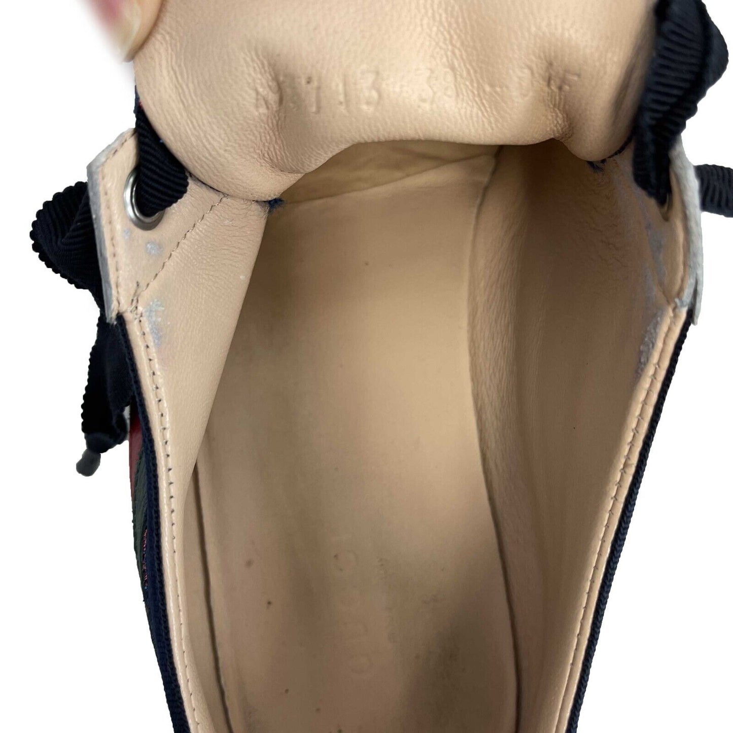 Gucci - Womens Multicolor Lace Up Lurex Fabric Leather Web Low Top Sneakers US 8