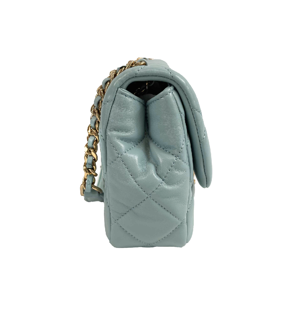 CHANEL - NEW Crossbody Small Flap Limited Edition Fall 2022 - Icy Blue / Gold