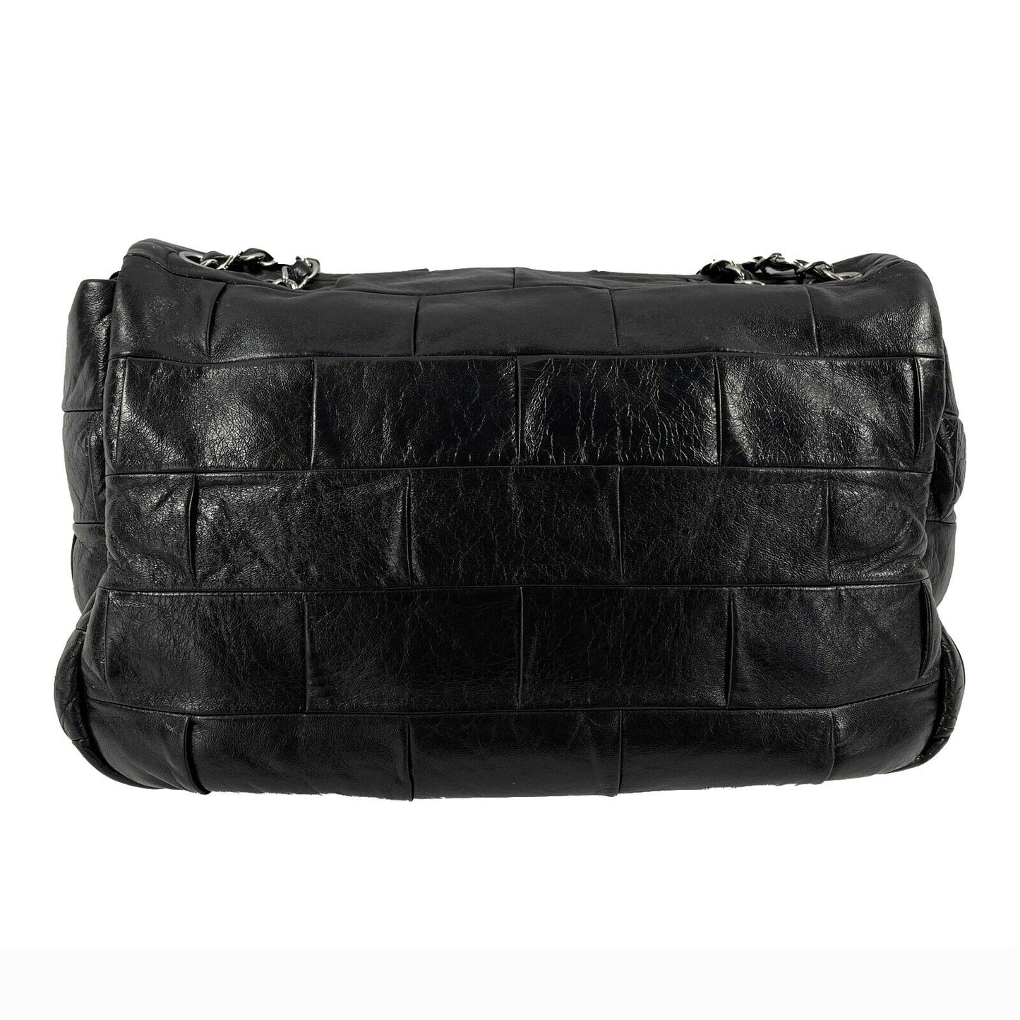 CHANEL - Black Lambskin Igloo Flap - Mademoiselle Turn Lock Crossbody / Shoulder