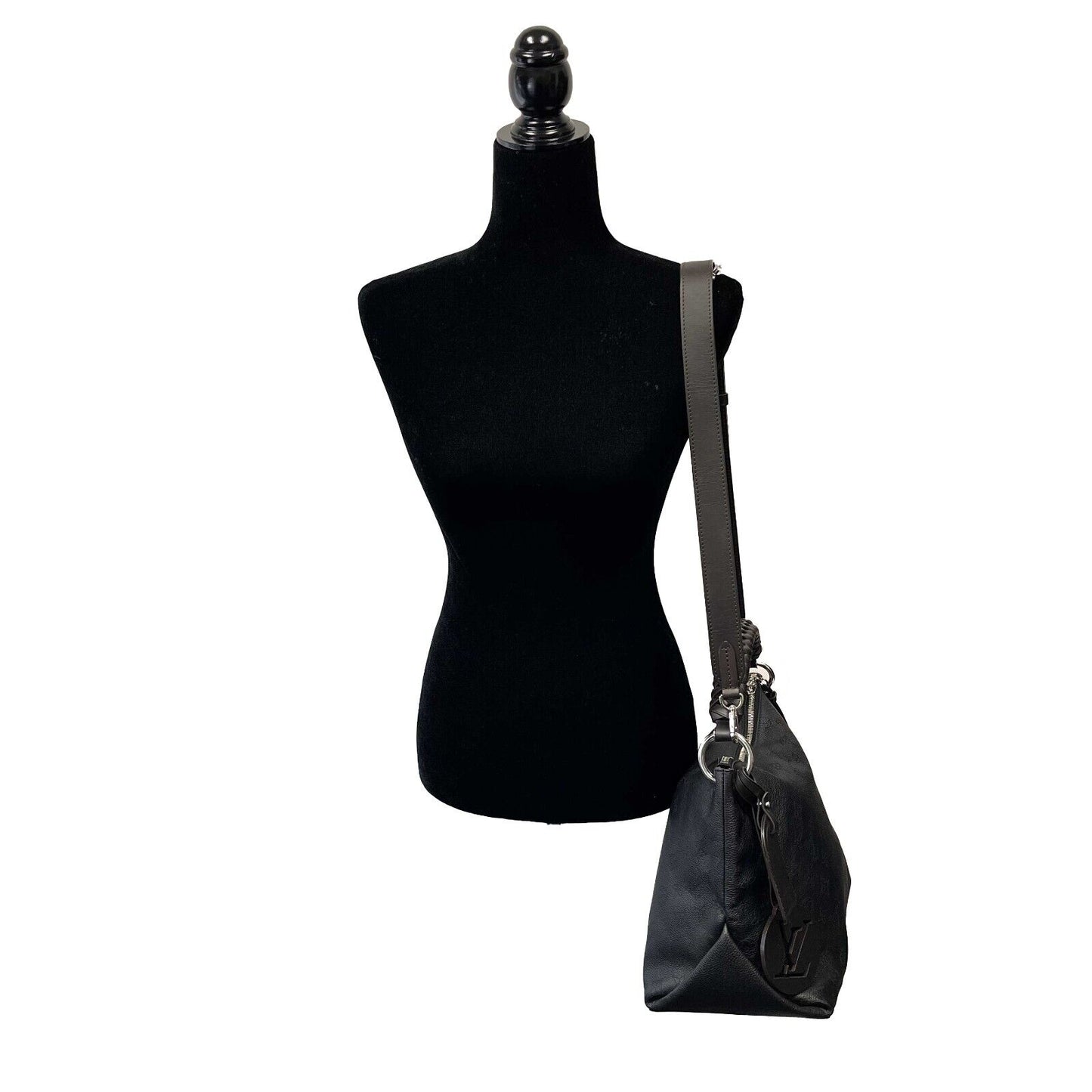 Louis Vuitton - Beaubourg Hobo MM - Black Monogram Leather Top Handle w/ Strap