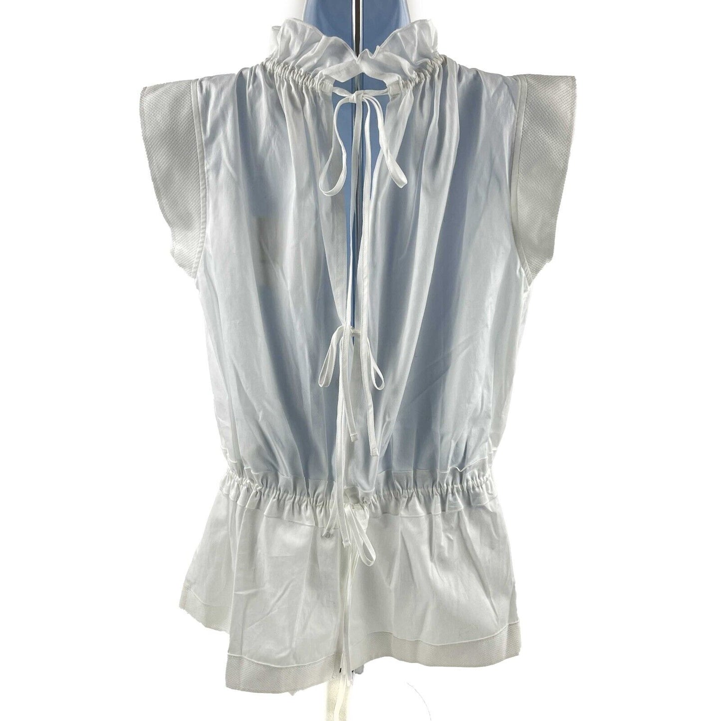 Victoria Victoria Beckham - NEW - Sleeveless White Tie Blouse - UK 4 US 0